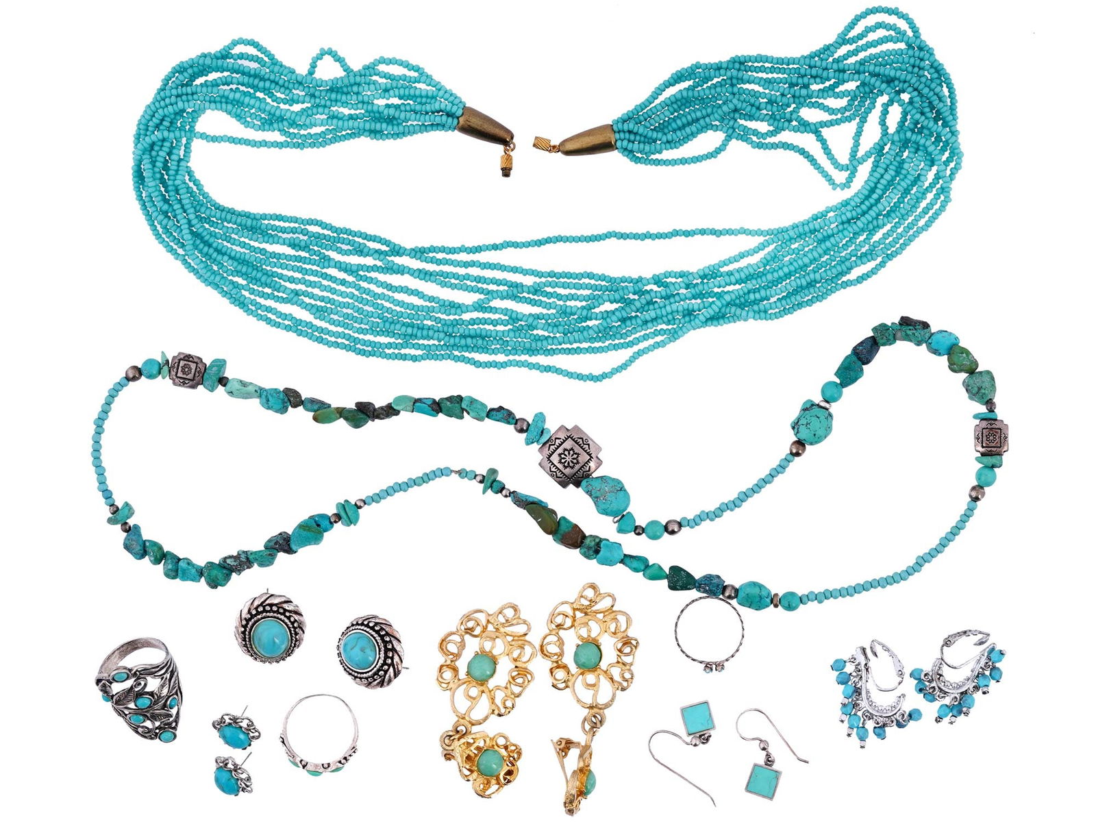 VINTAGE STERLING SILVER TURQUOISE JEWELRY (1 of 12)