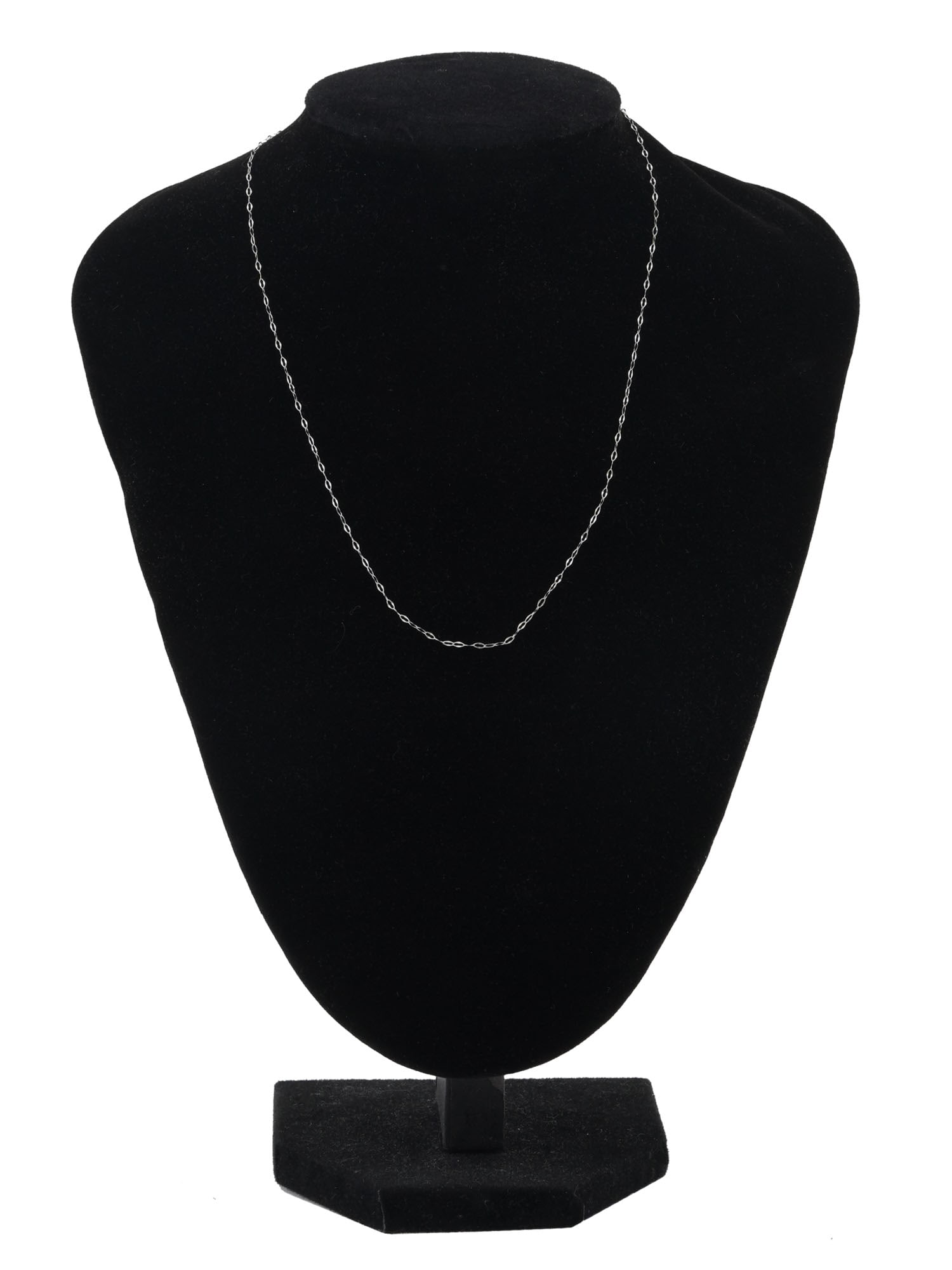 VINTAGE 14K WHITE GOLD CRINKLE CHAIN NECKLACE: A vintage 14K white gold crinkle chain necklace of choker length. Marked 14KT, 585 on the clasp. Weight: 0.41 grams. Vintage Elegant Jewelry For Men And Women. Dimensions: Overall size: 15 in. All mea