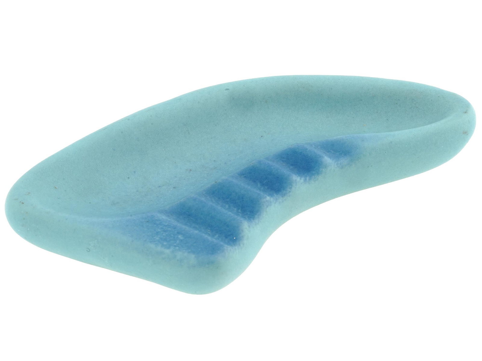 VINTAGE VAN BRIGGLE ART DECO TURQUOISE ASHTRAY: A mid century Van Briggle glazed pottery ashtray marked on the bottom: Van Briggle, Colo Spgs, Q. Note: Van Briggle pottery has been made continuously since 1901 in Colorado Springs, Colorado. It was 