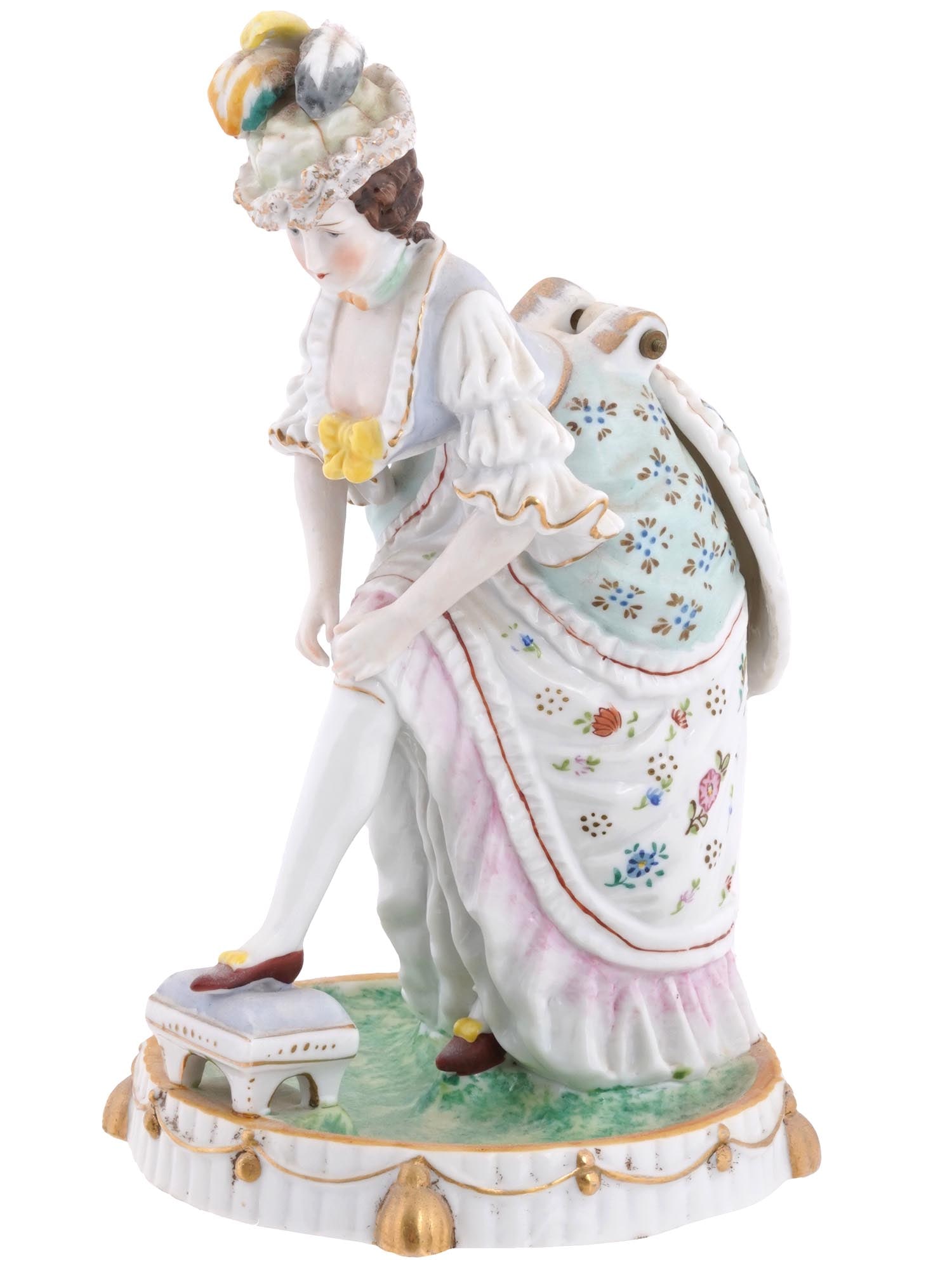 MID CENTURY GERMAN PORCELAIN FEMALE FIGURINE CASKET (1 of 11)