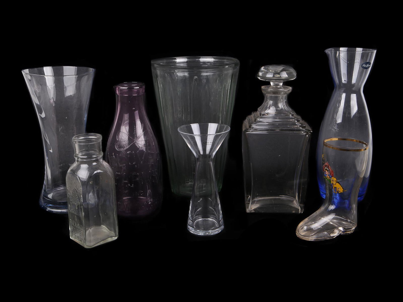 MODERNIST GLASS VASES AND BOTTLES LUIGI BORMIOLI (1 of 9)
