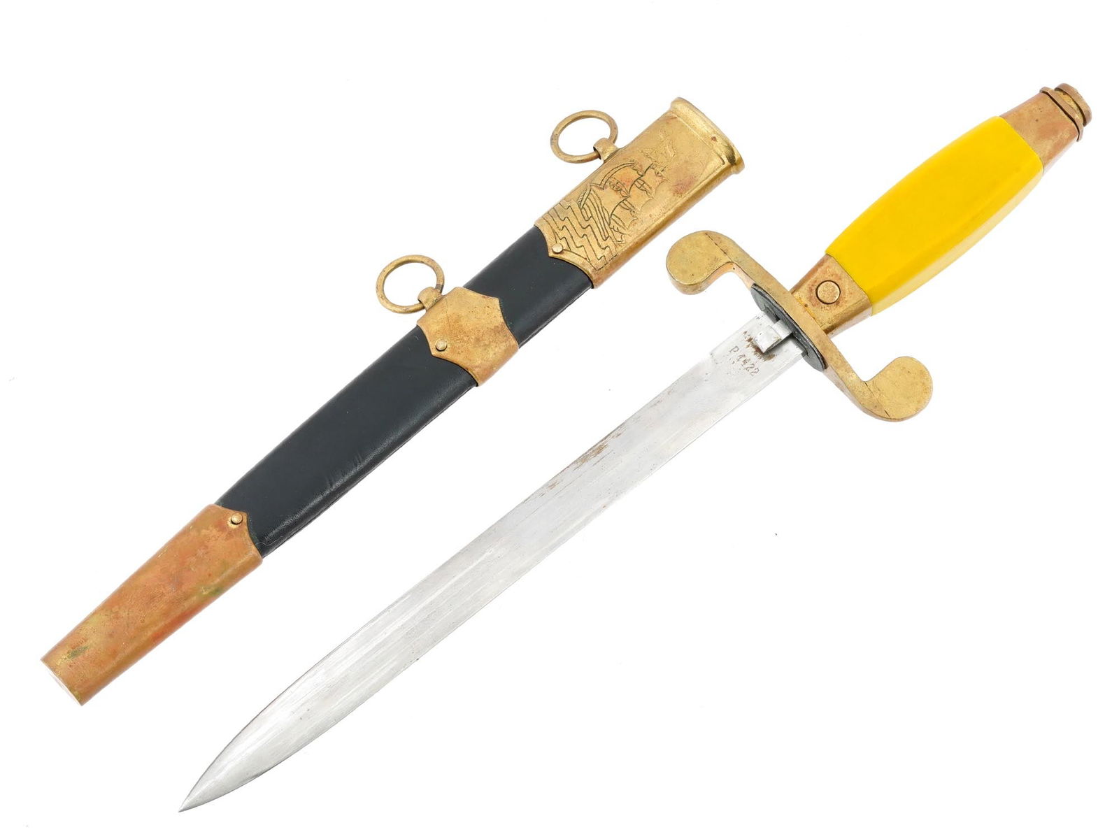 RUSSIAN SOVIET NAVAL DIRK DAGGER WITH SCABBARD (1 of 12)