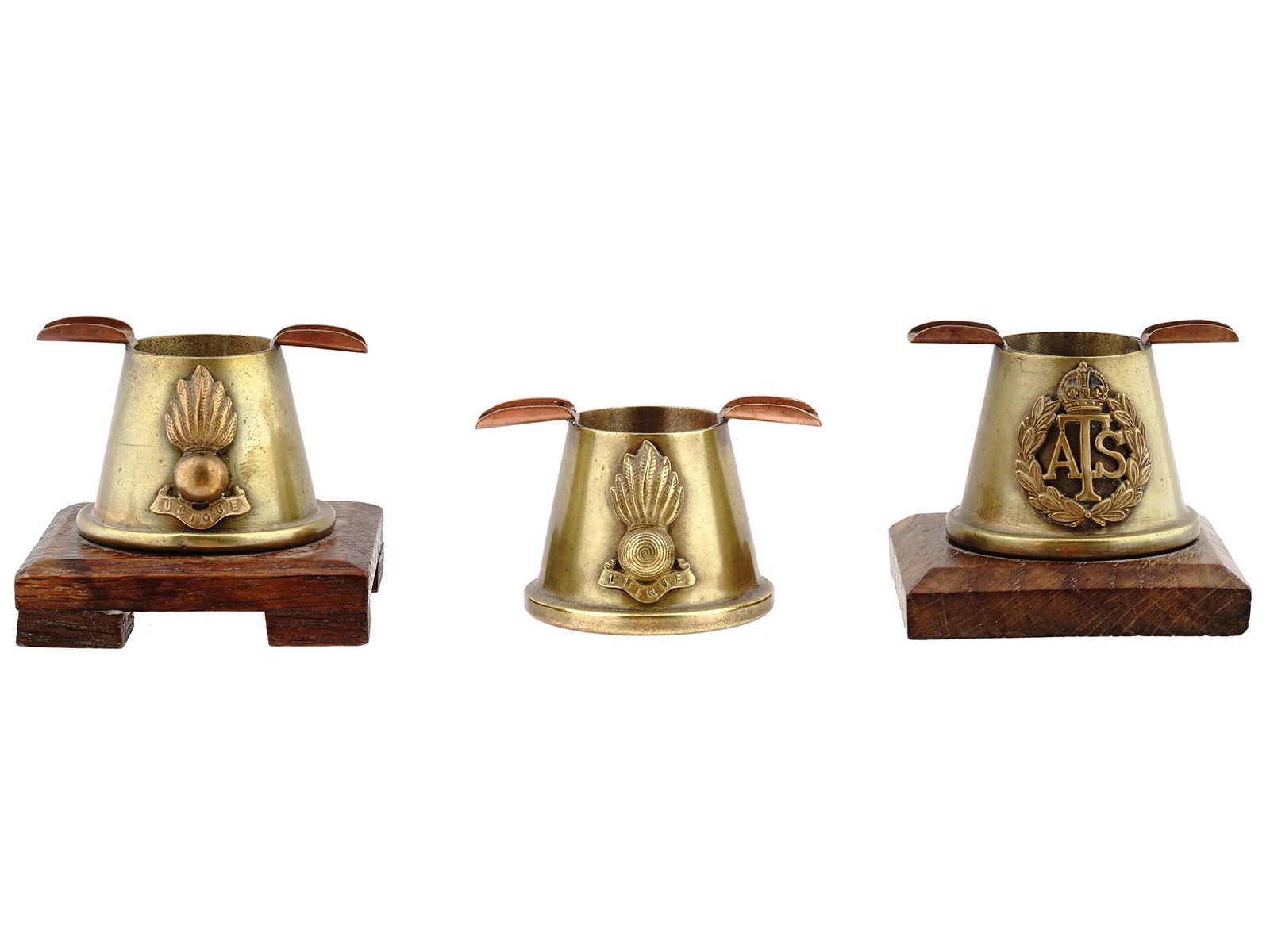 WWII TRENCH ART ROYAL BRITISH ARTILLERY ASHTRAYS (1 of 7)
