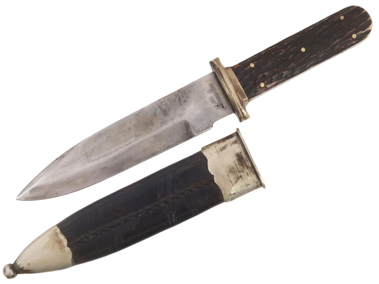 VINTAGE AMERICAN COMBAT KNIFE WITH SCABBARD (1 of 4)