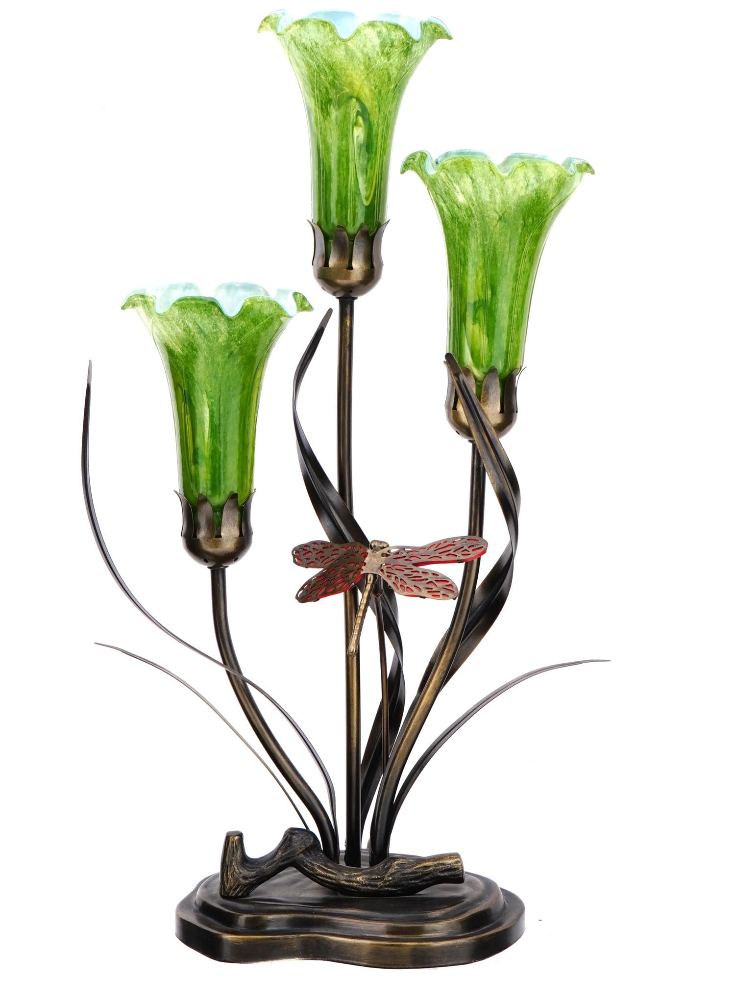 ART DECO BRONZE GREEN MERCURY GLASS TABLE LAMP (1 of 7)