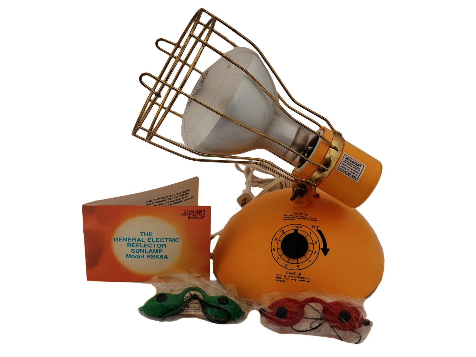 GENERAL ELECTRIC REFLECTOR SUNLAMP W GLASSES IOB (1 of 12)