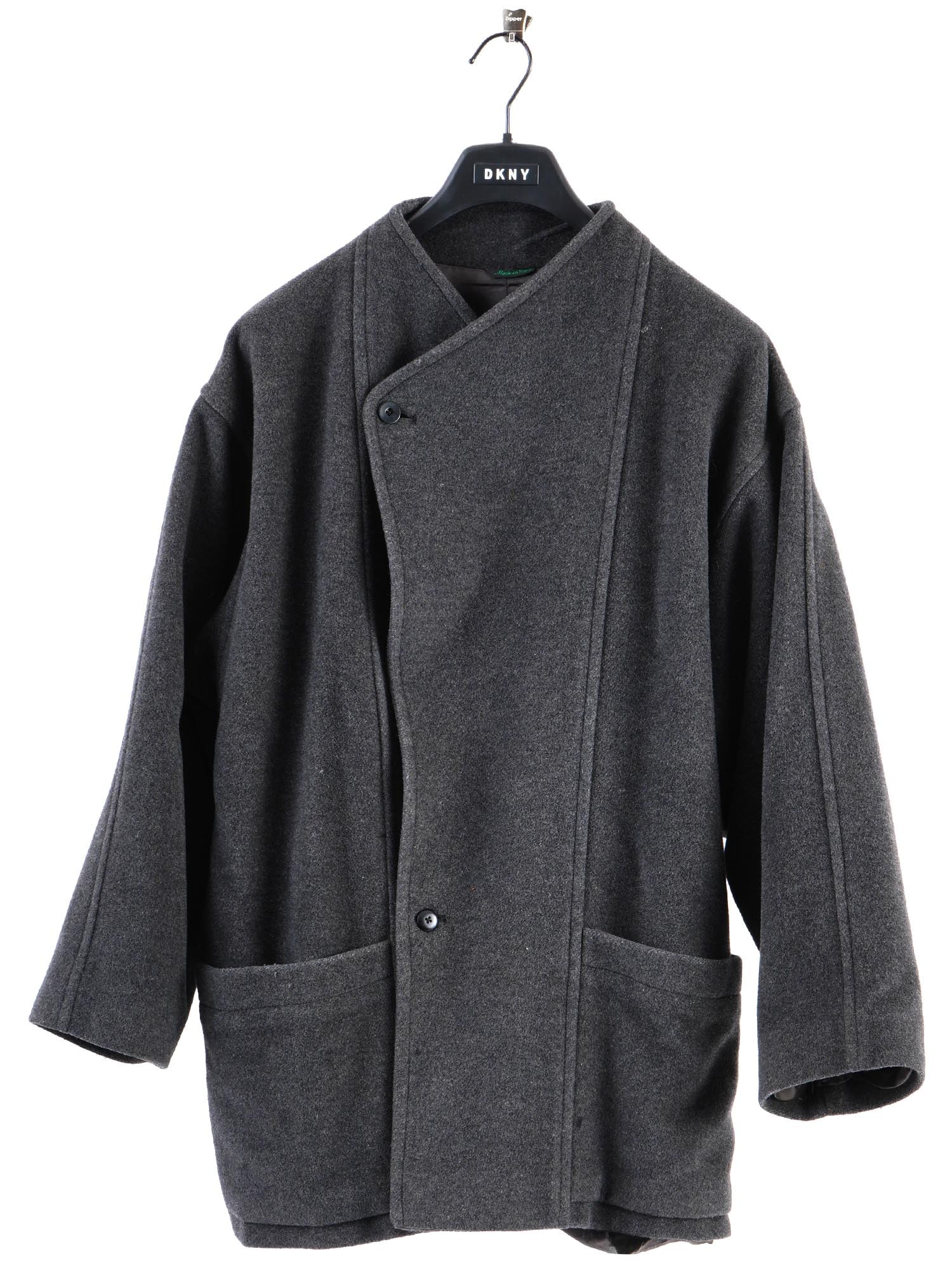 VINTAGE ITALIAN FIRENZE MONDO DI MARCO GREY WOOL COAT (1 of 6)