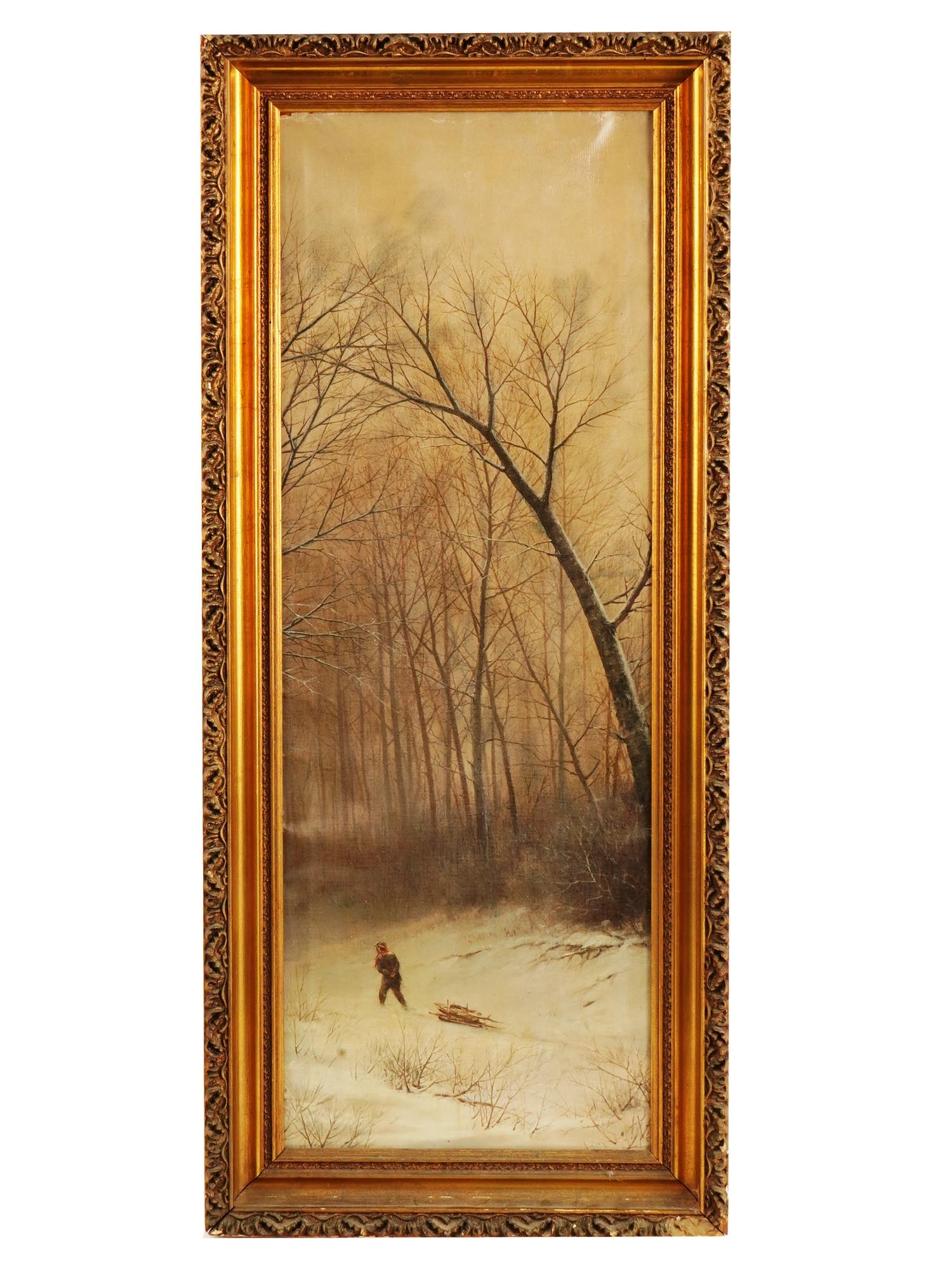 1872 AMERICAN WINTER PAINTING BY JOHN ADAMS PARKER (1 of 4)