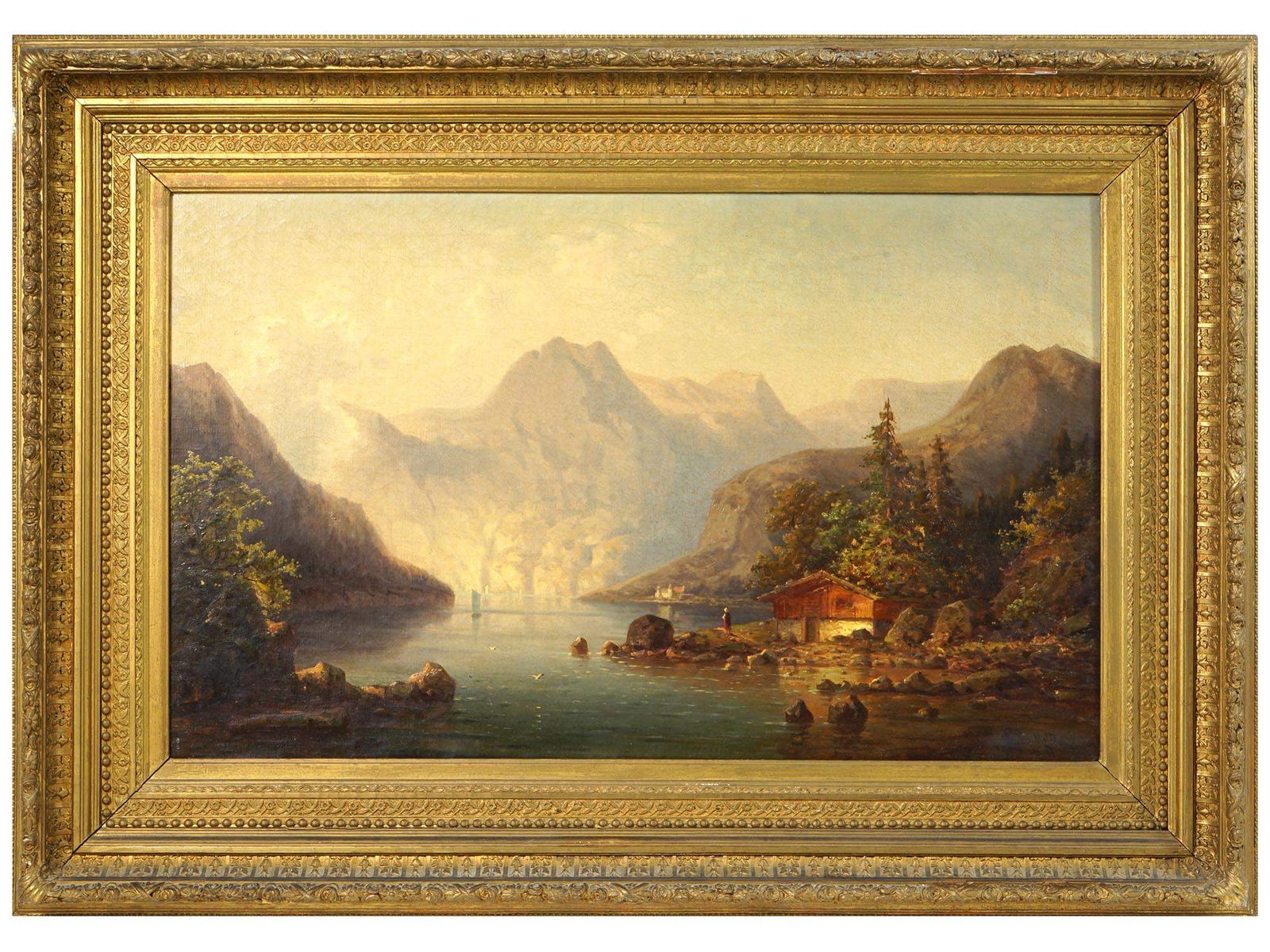 ANTIQUE FRENCH LANDSCAPE PAINTING BY LA MOTTE (1 of 8)