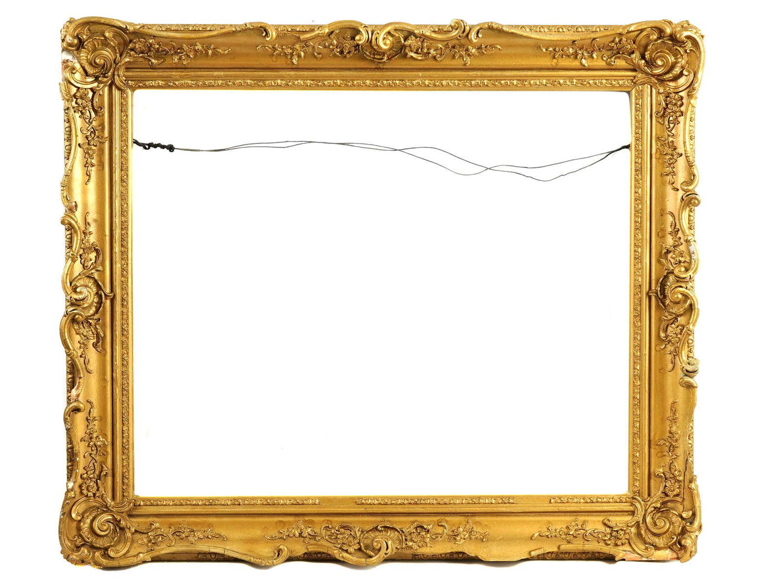 ANTIQUE RECTANGULAR FORM VICTORIAN GILT WOOD FRAME (1 of 6)