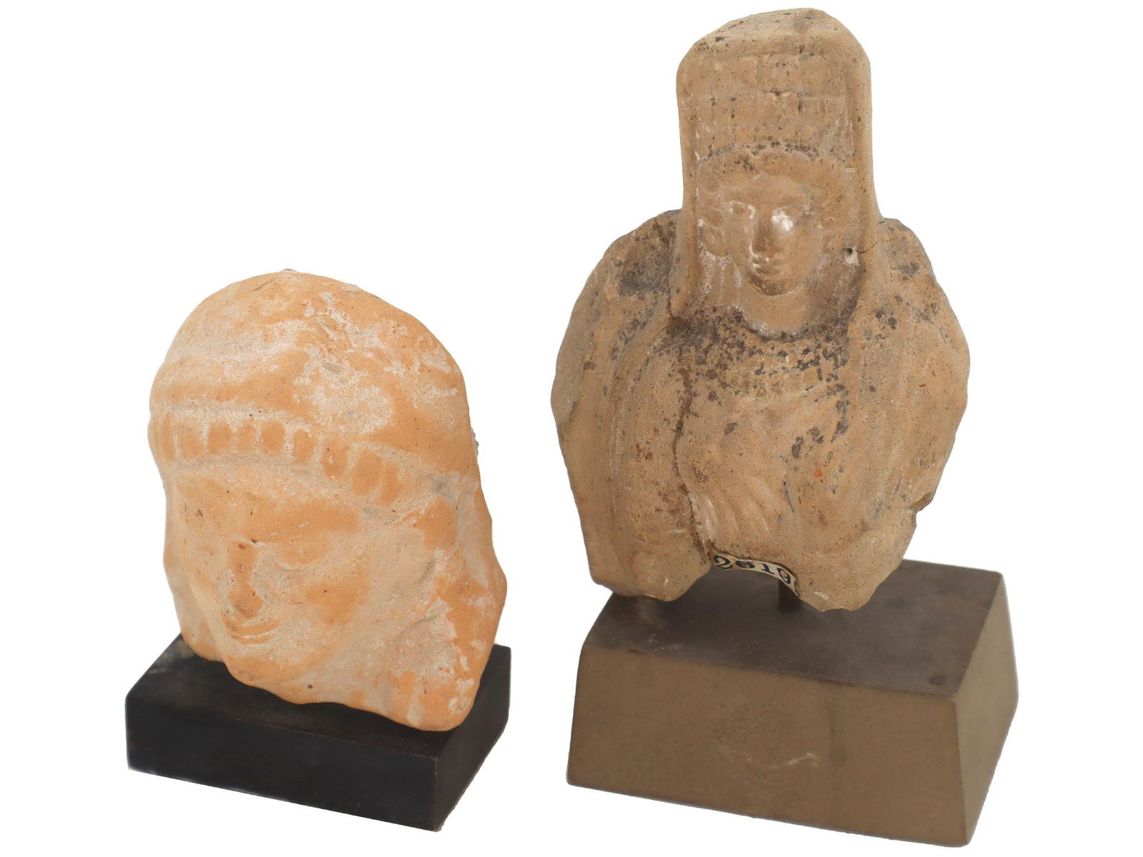 ANCIENT GREEK TERRACOTTA BUST AND HEAD OF GODDESS (1 of 7)