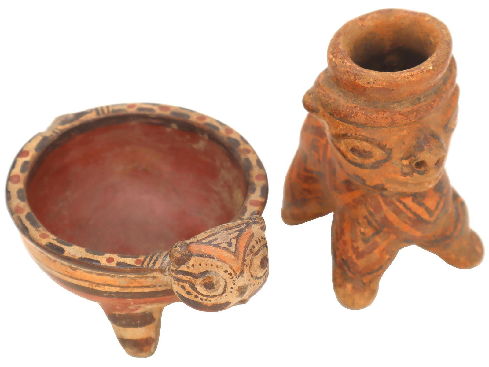 PRE COLUMBIAN COSTA RICAN MANNER EFFIGY POTTERY VESSEL (1 of 10)