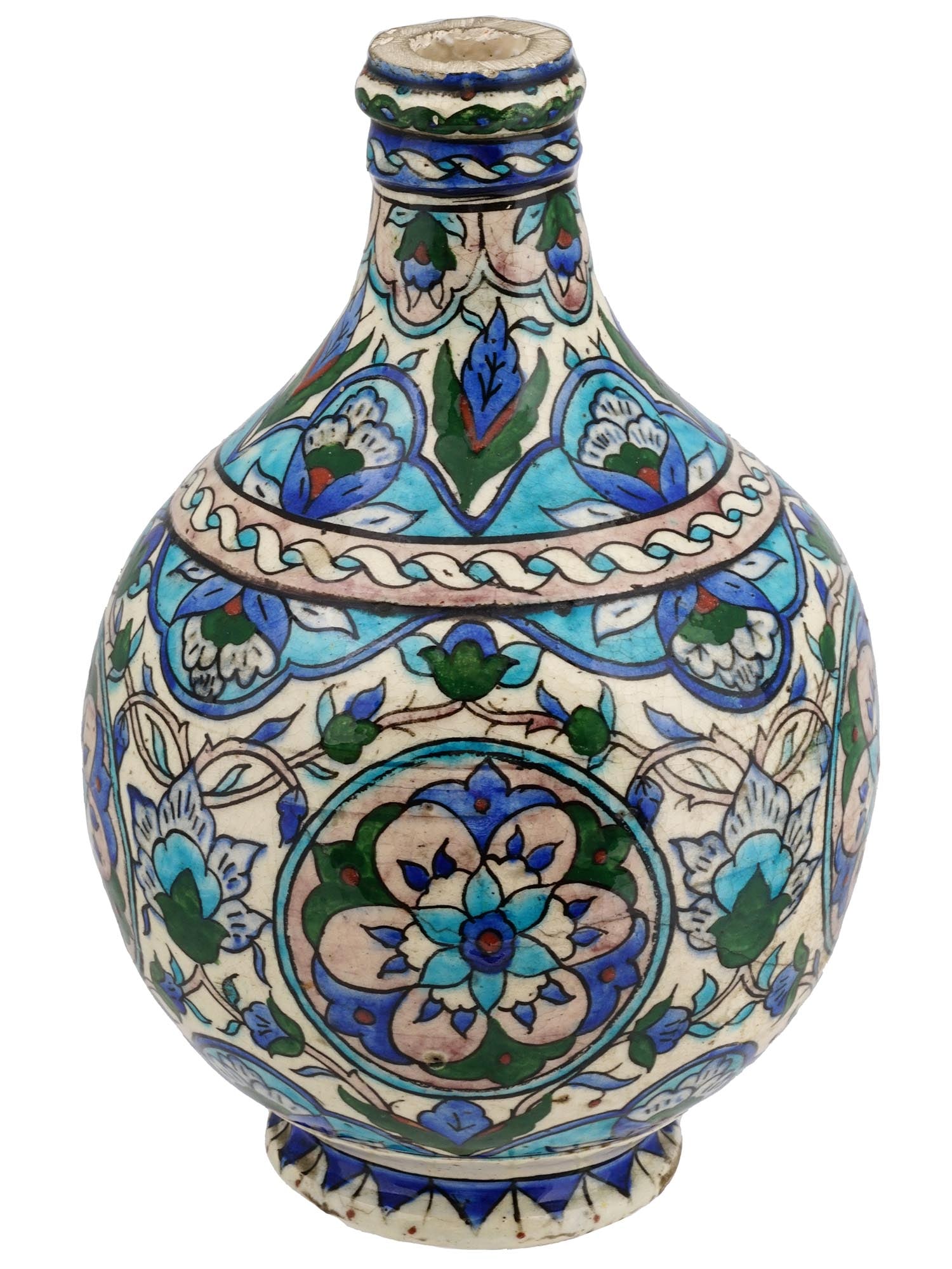 19TH CENTURY TURKISH KUTAHYA GLAZED CERAMIC VASE (1 of 8)