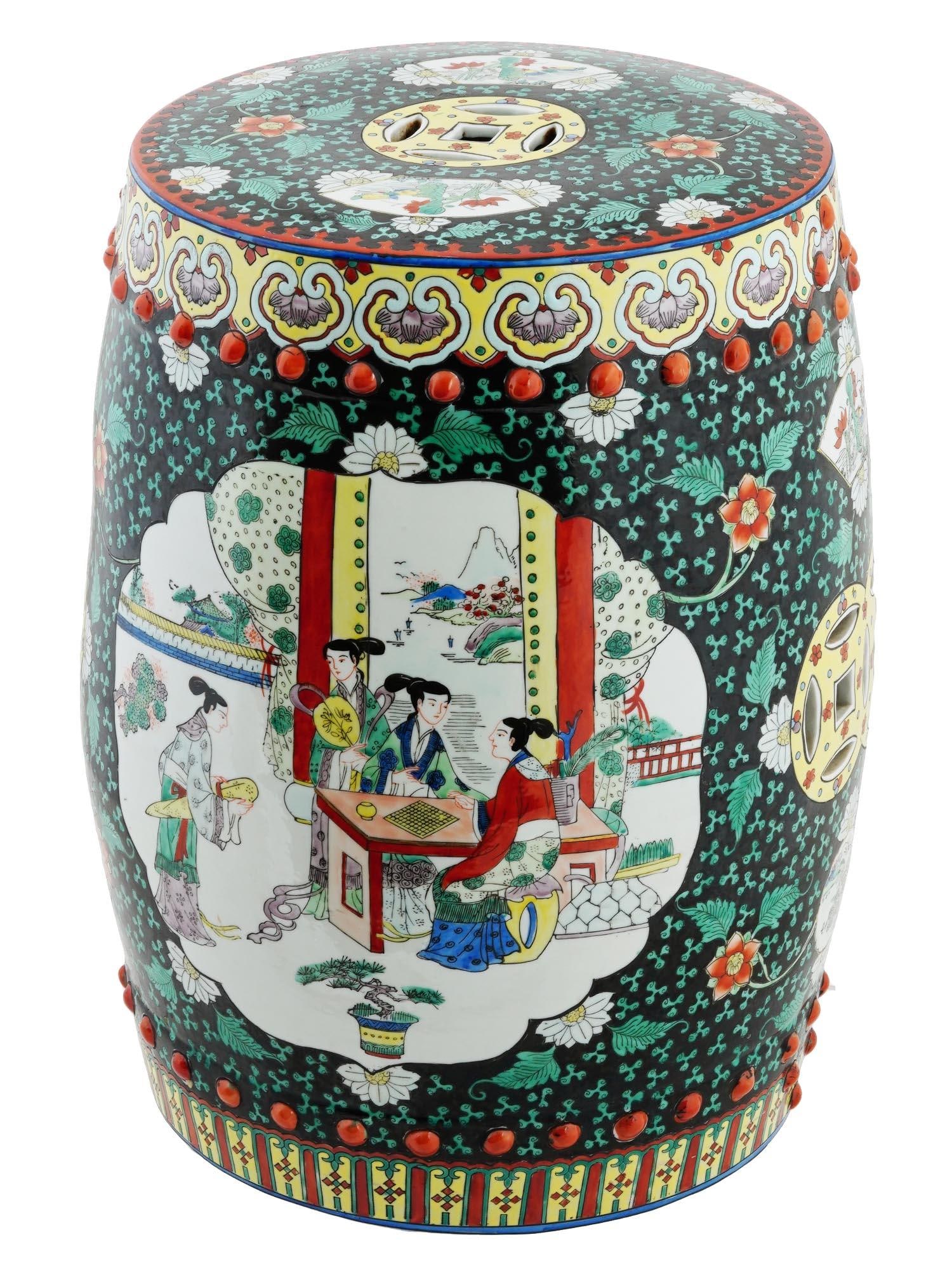 ANTIQUE CHINESE HAND PAINTED PORCELAIN GARDEN SEAT (1 of 11)