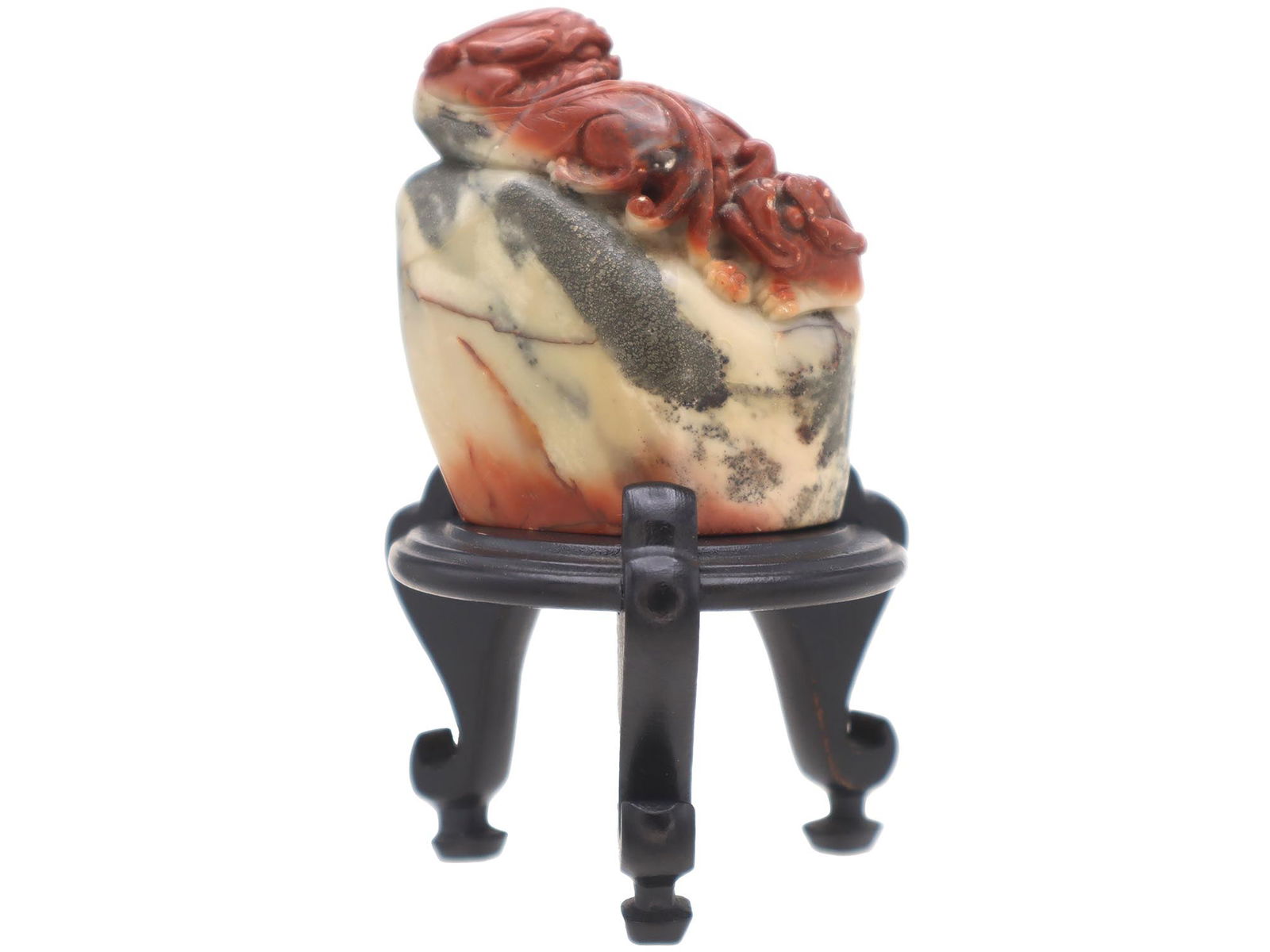 CHINESE HAND CARVED SHOUSHAN STONE DRAGON FIGURE (1 of 10)