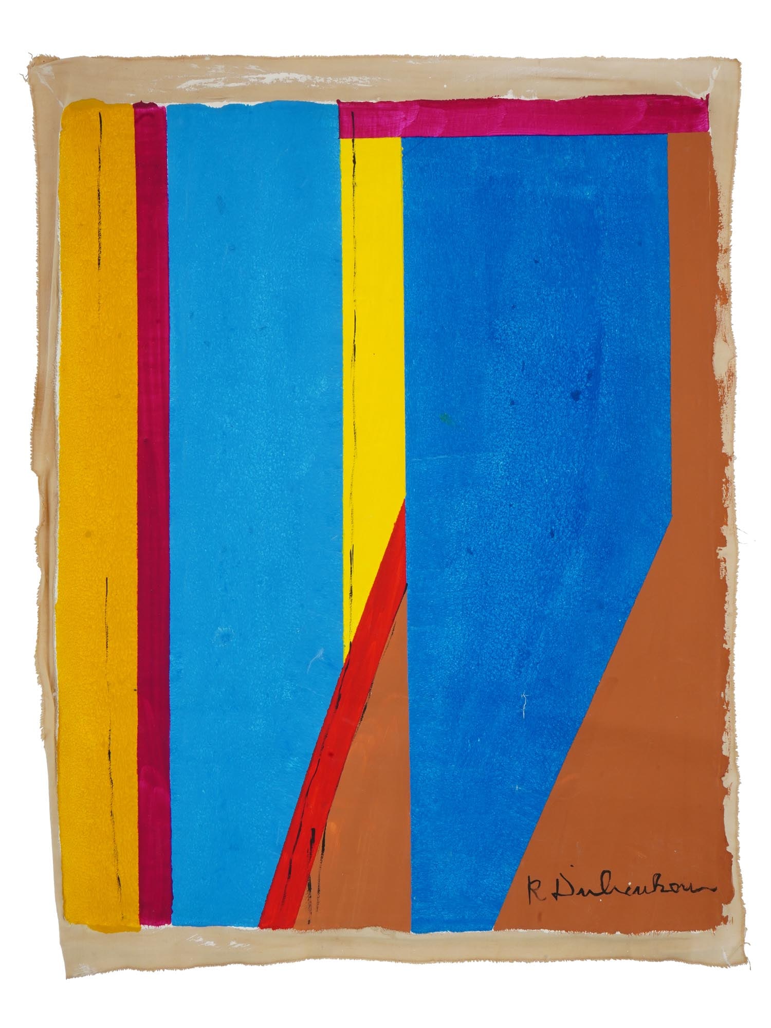 ATTR TO RICHARD DIEBENKORN ABSTRACT OIL PAINTING (1 of 4)