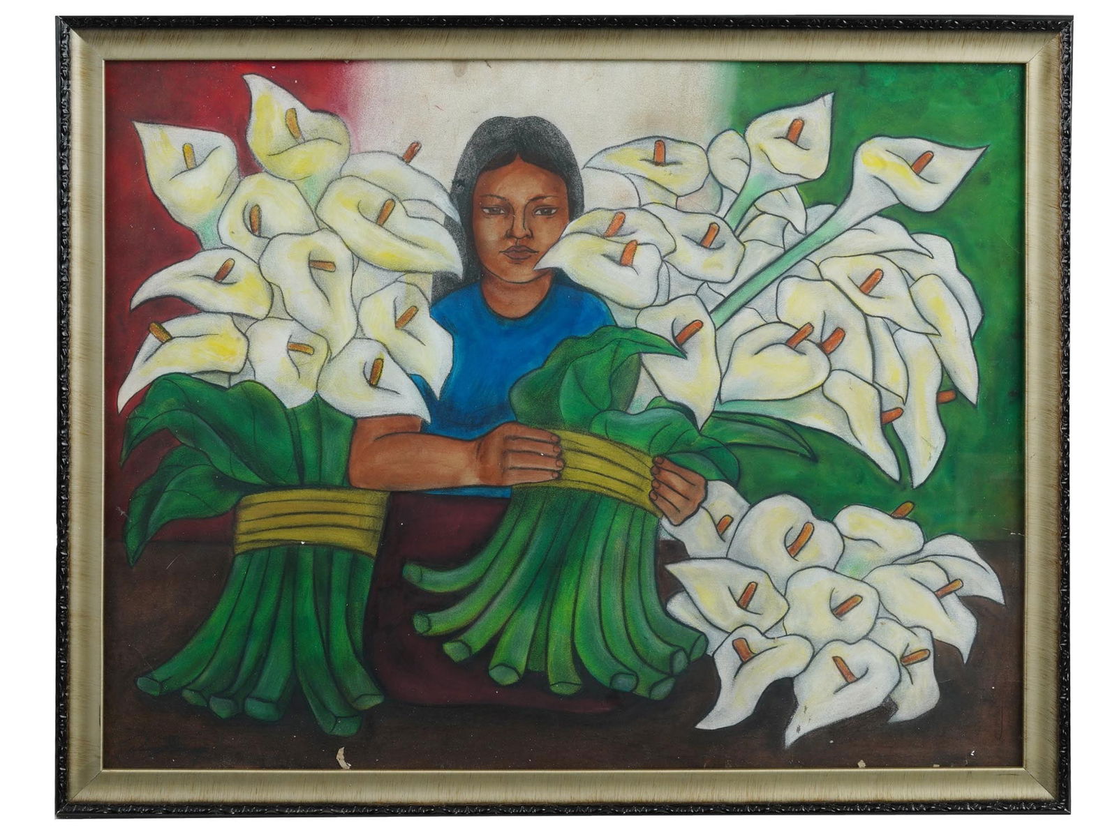 MEXICAN PORTRAIT MIXED MEDIA PAINTING BY DIEGO RIVERA (1 of 7)