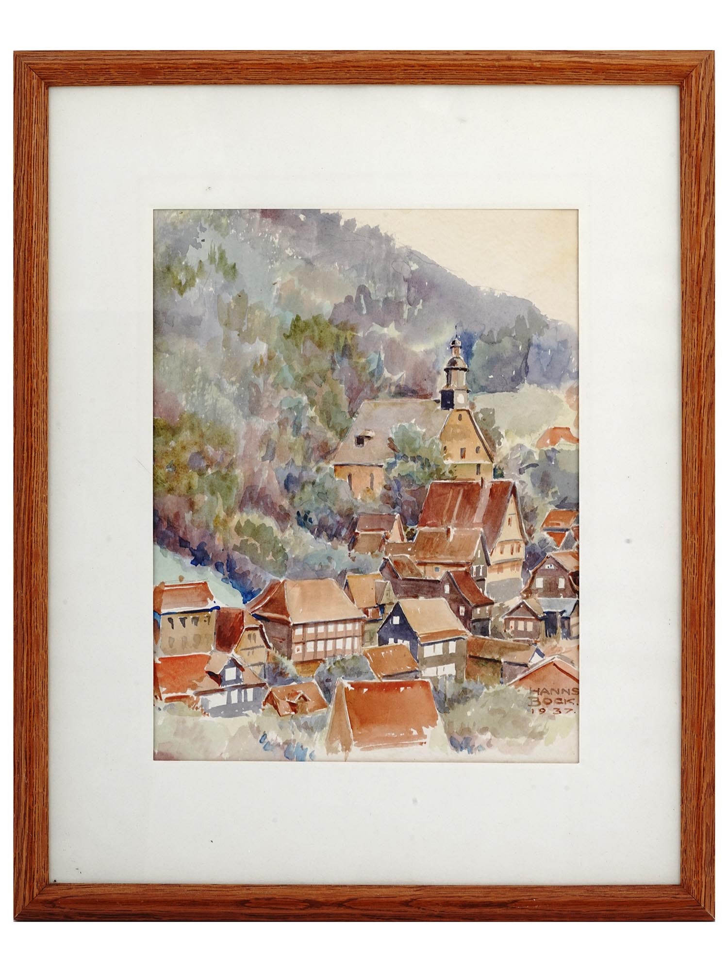 GERMAN LANDSCAPE WATERCOLOR PAINTING BY HANNS BOCK (1 of 4)