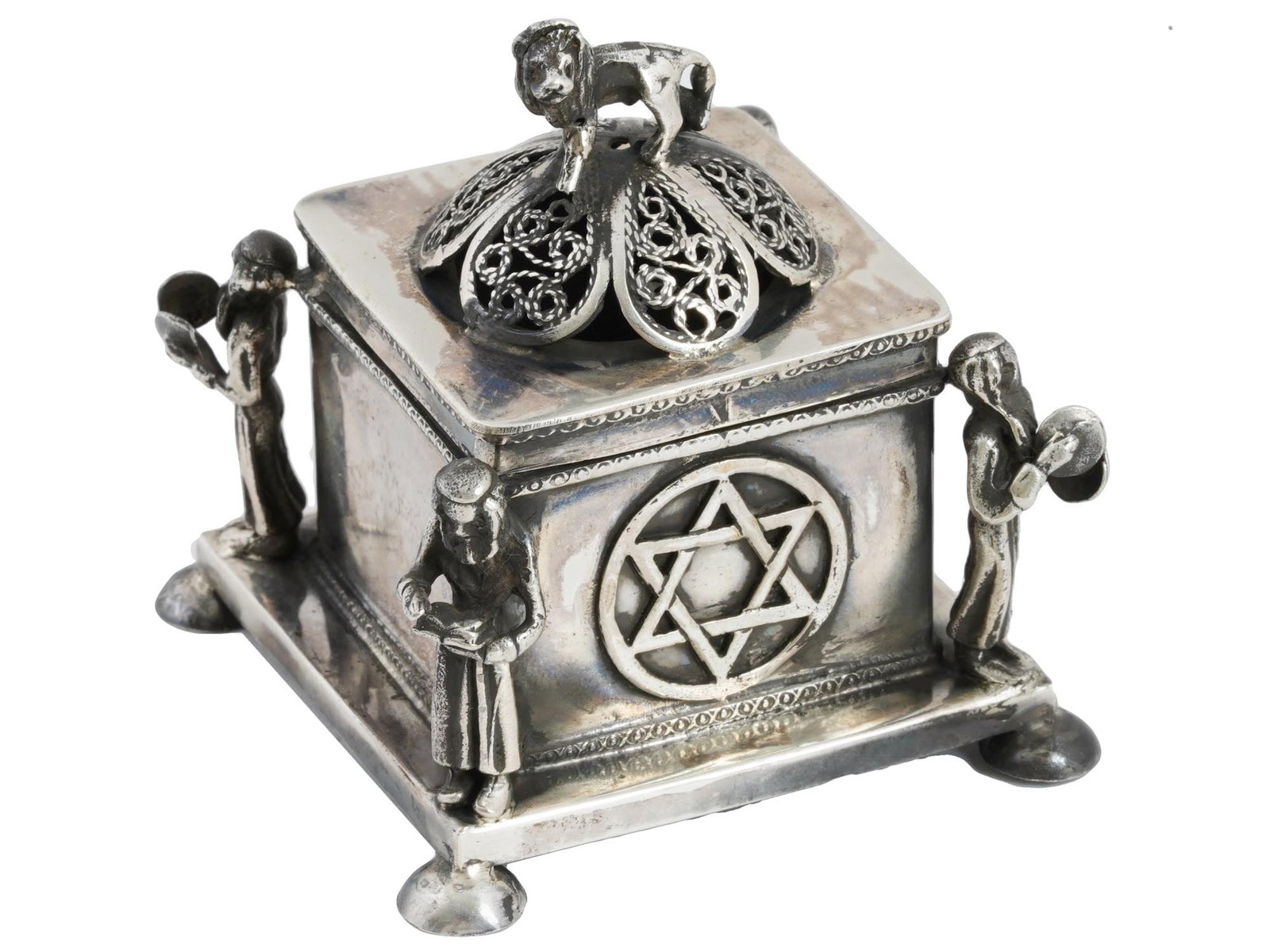 RUSSIAN JUDAICA SILVER BESAMIM SPICE BOX (1 of 11)