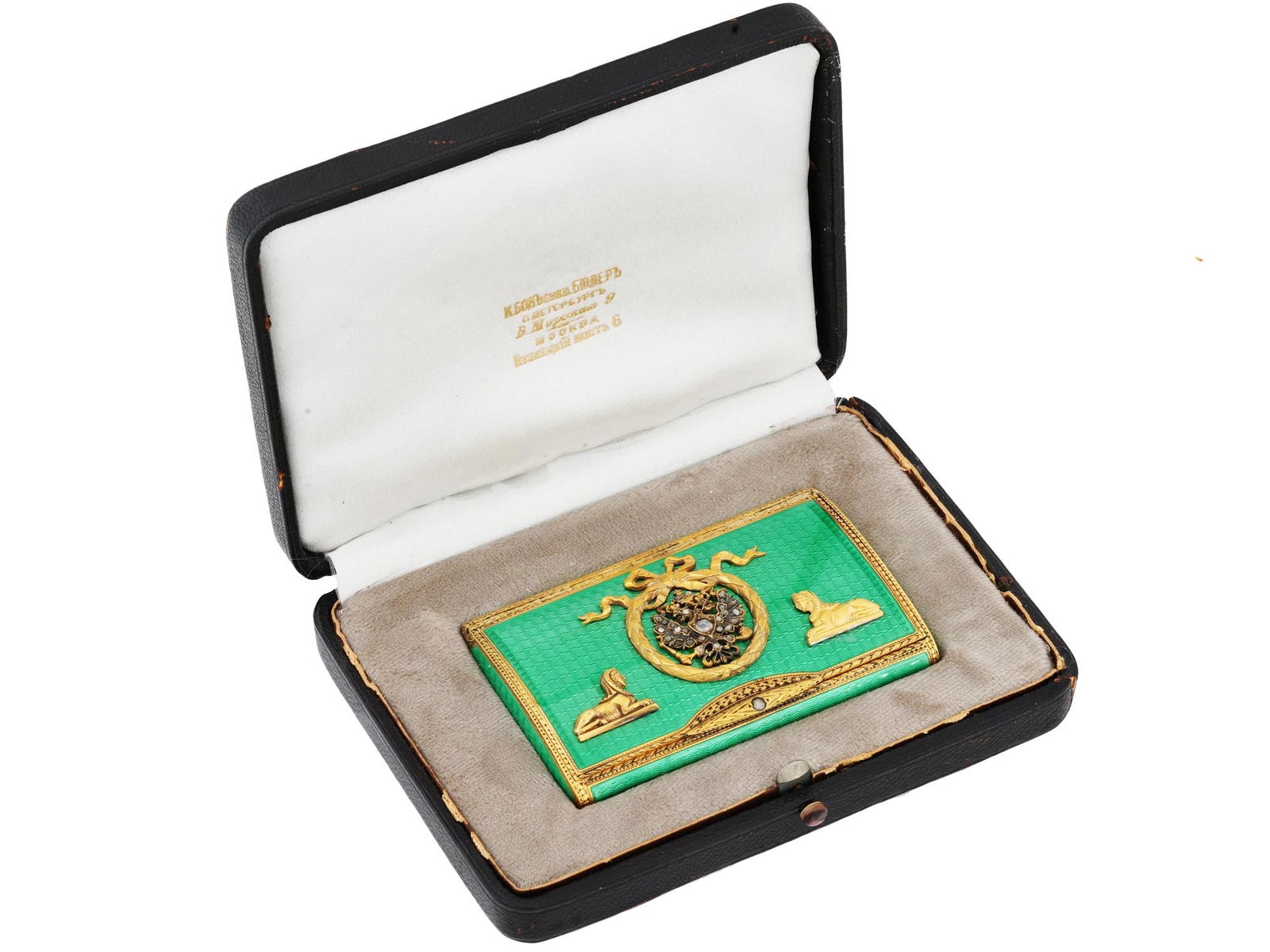 RUSSIAN 84 SILVER ENAMEL DIAMONDS CIGARETTE CASE (1 of 6)