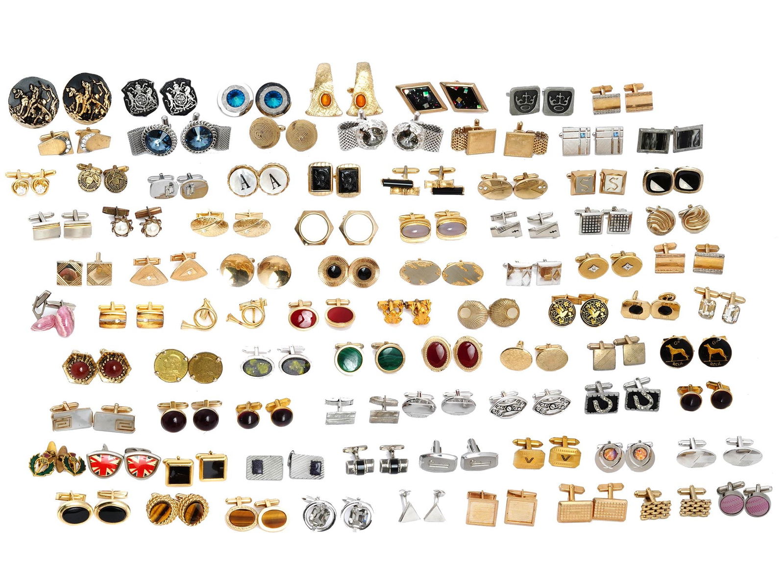 LARGE COLLECTION OF 82 PAIRS OF VINTAGE CUFFLINKS (1 of 12)