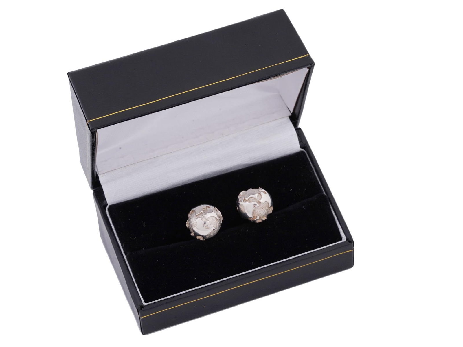 TIFFANY AND CO STERLING SILVER GLOBE CUFFLINKS (1 of 4)