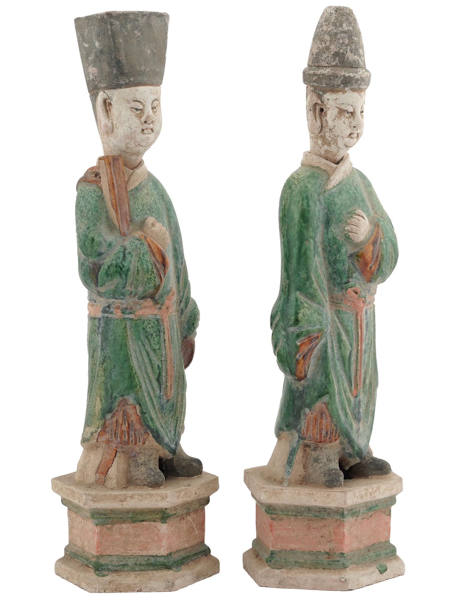 MING SANCAI POTTERY FIGURES OF COURT ATTENDANTS (1 of 6)