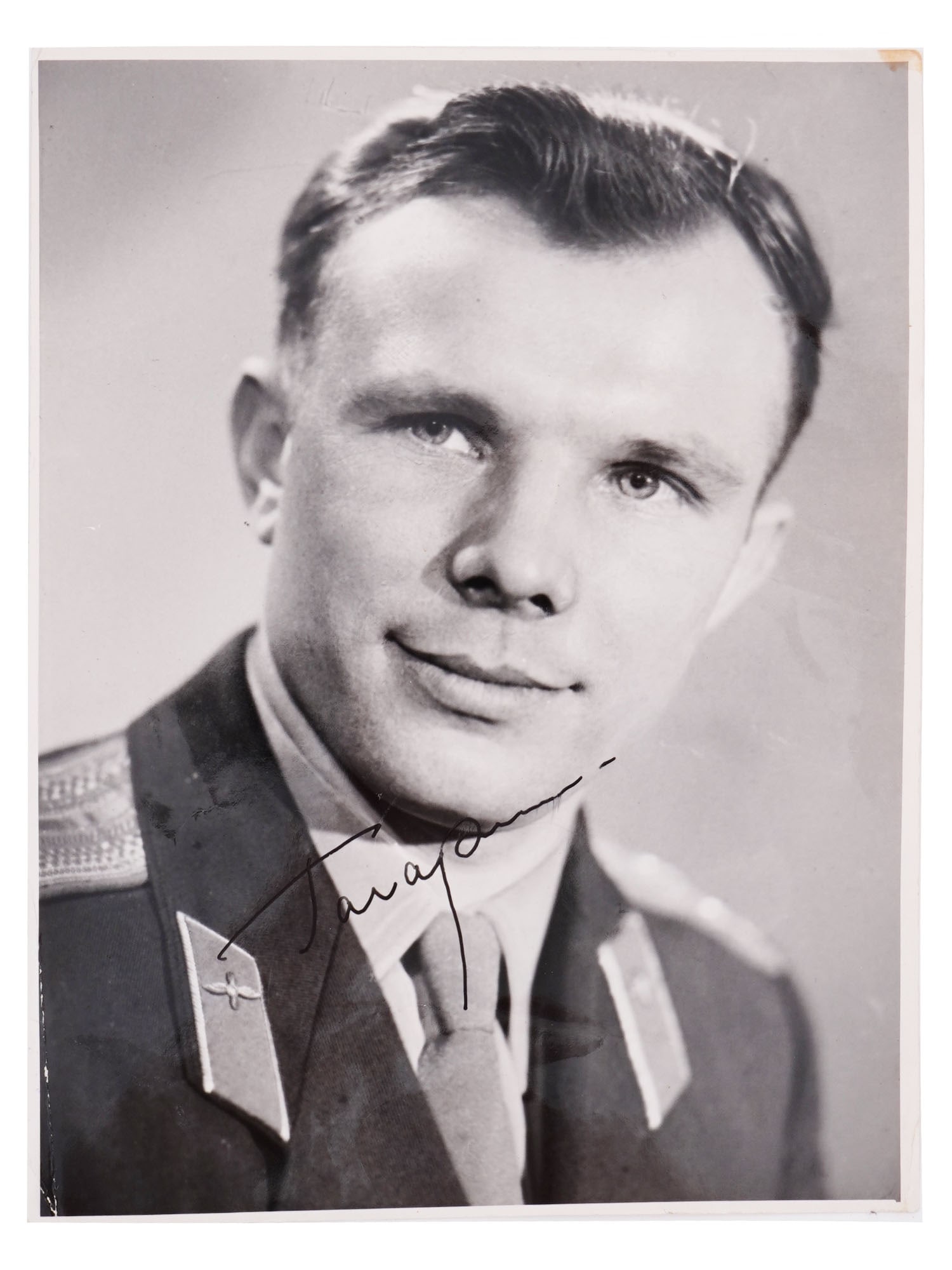 SOVIET PHOTO AUTOGRAPHED BY ASTRONAUT YURI GAGARIN (1 of 3)