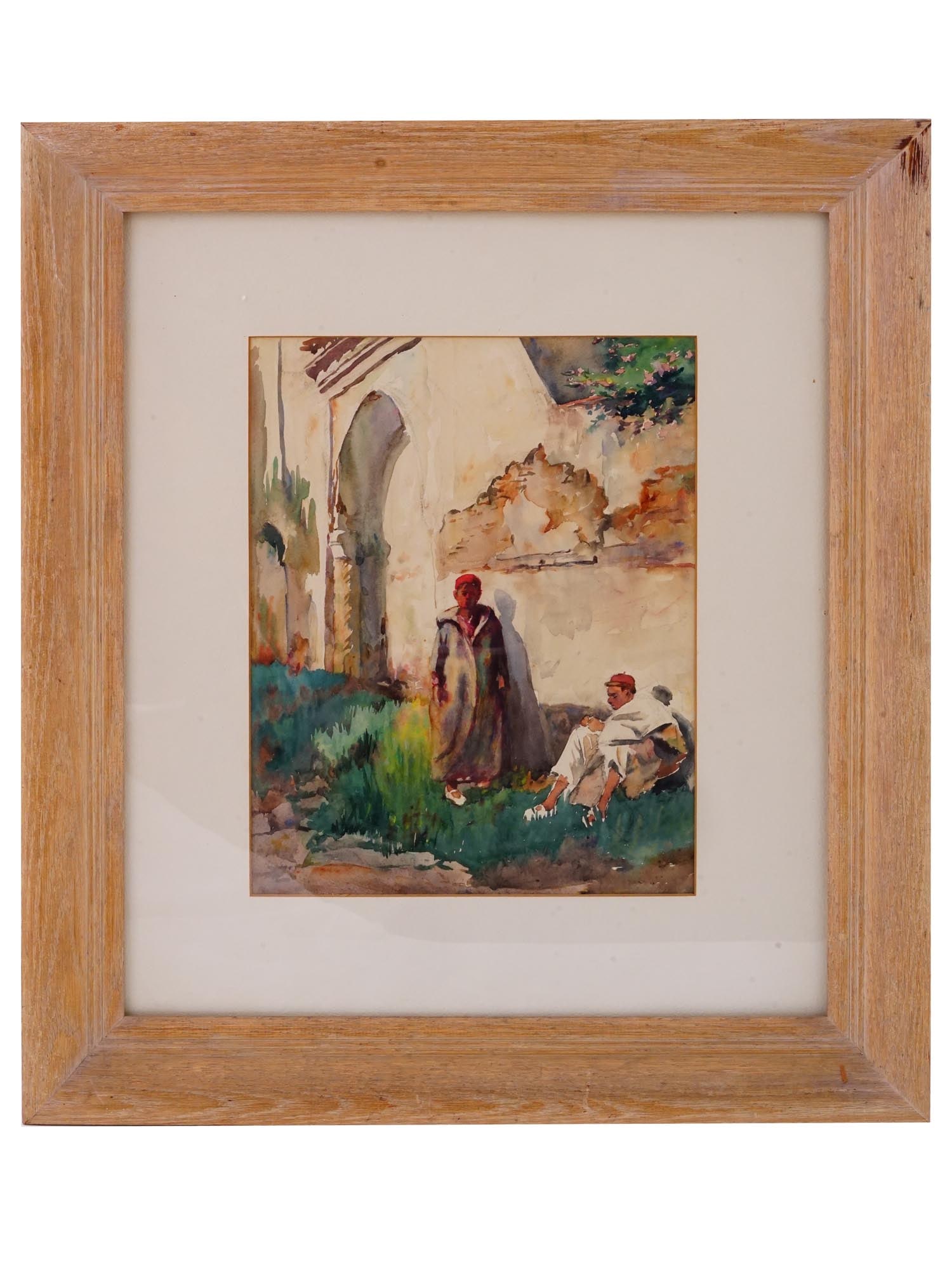 EARLY 20TH C ORIENTAL WATERCOLOR PAINTING SIGNED (1 of 7)