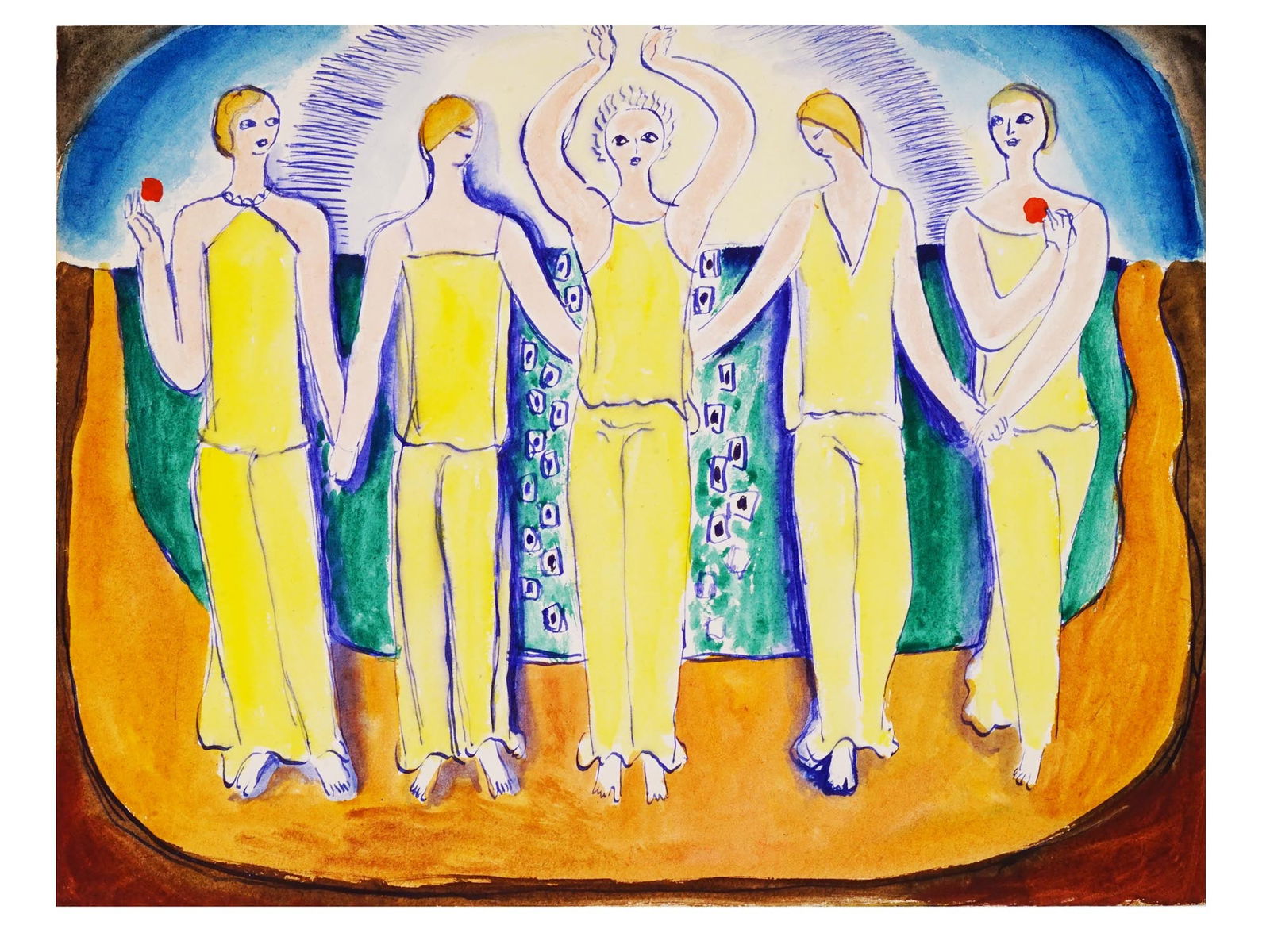 ORIGINAL PAINTING DANCERS BY EDWARD B ULREICH (1 of 5)