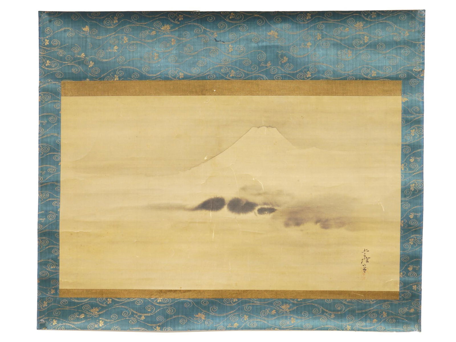 ANTIQUE JAPANESE MOUNTAIN LANDSCAPE SCROLL PAINTING (1 of 5)