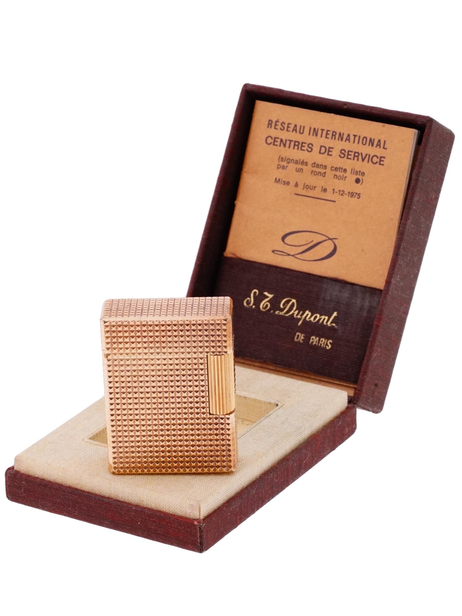 ST DUPONT LIGNE 1 GOLD PLATED POCKET LIGHTER IOB (1 of 8)
