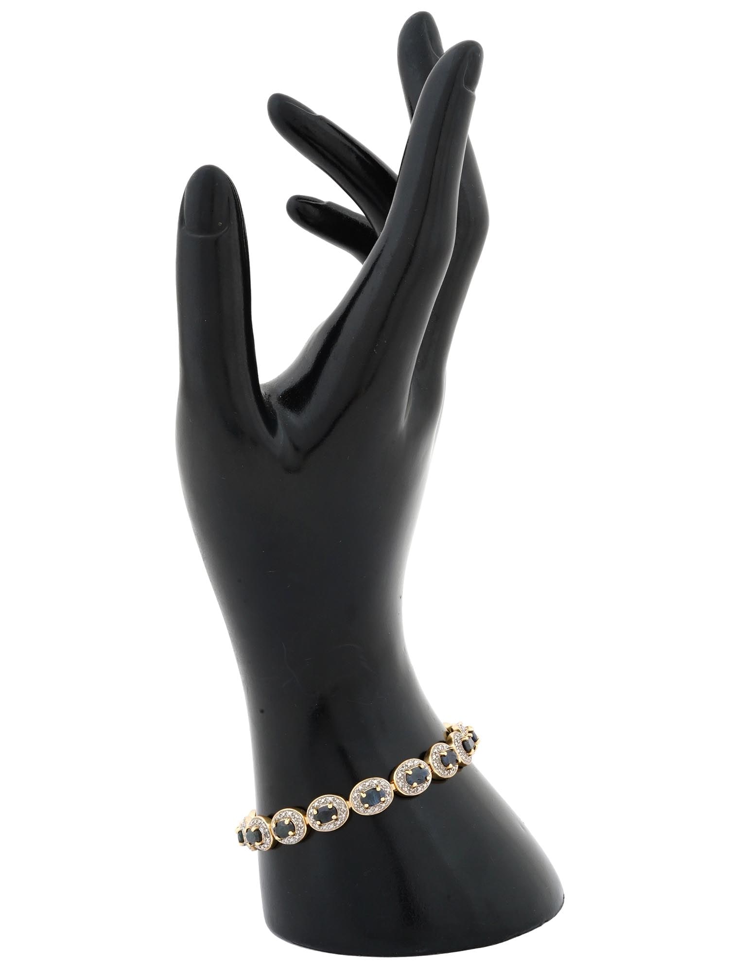 VINTAGE SILVER TENNIS BRACELET WITH NATURAL SAPPHIRES (1 of 5)