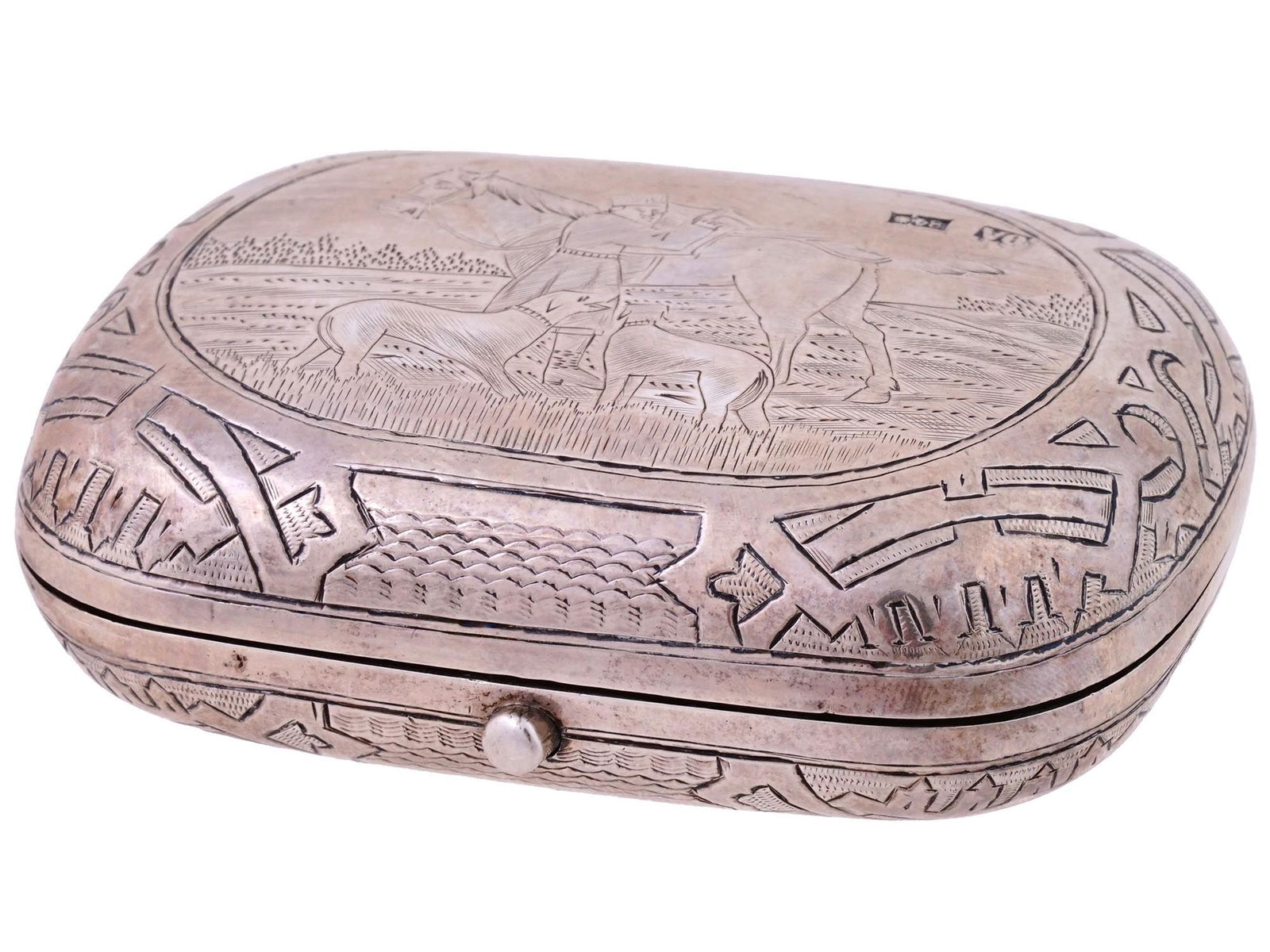 ANTIQUE 19TH RUSSIAN ENGRAVED SILVER CHANGE PURSE (1 of 10)