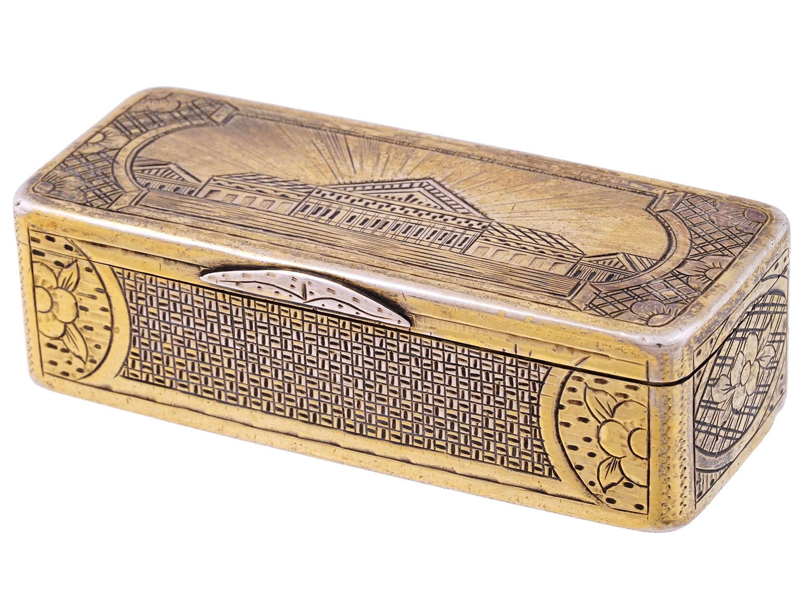 ANTIQUE 19TH C RUSSIAN GILT SILVER SNUFF BOX 1878 (1 of 11)