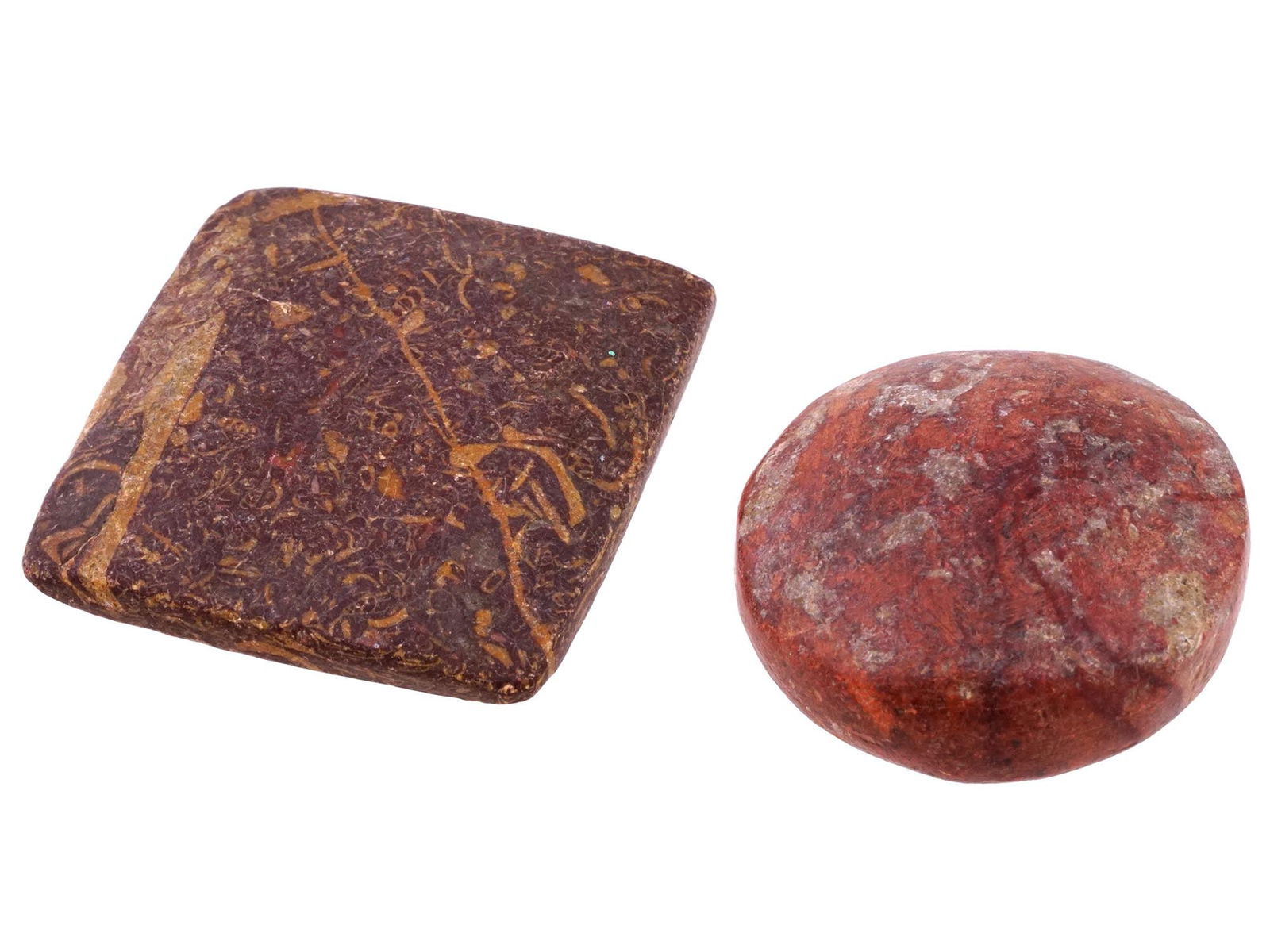 ANCIENT ROMAN JASPER SLAB AND INTAGLIO SEAL BEAD (1 of 6)