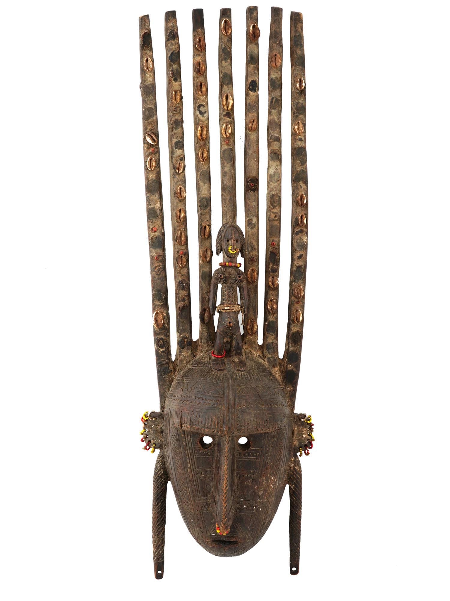 AFRICAN BAMBARA PEOPLE OF MALI WOODEN MASK (1 of 8)