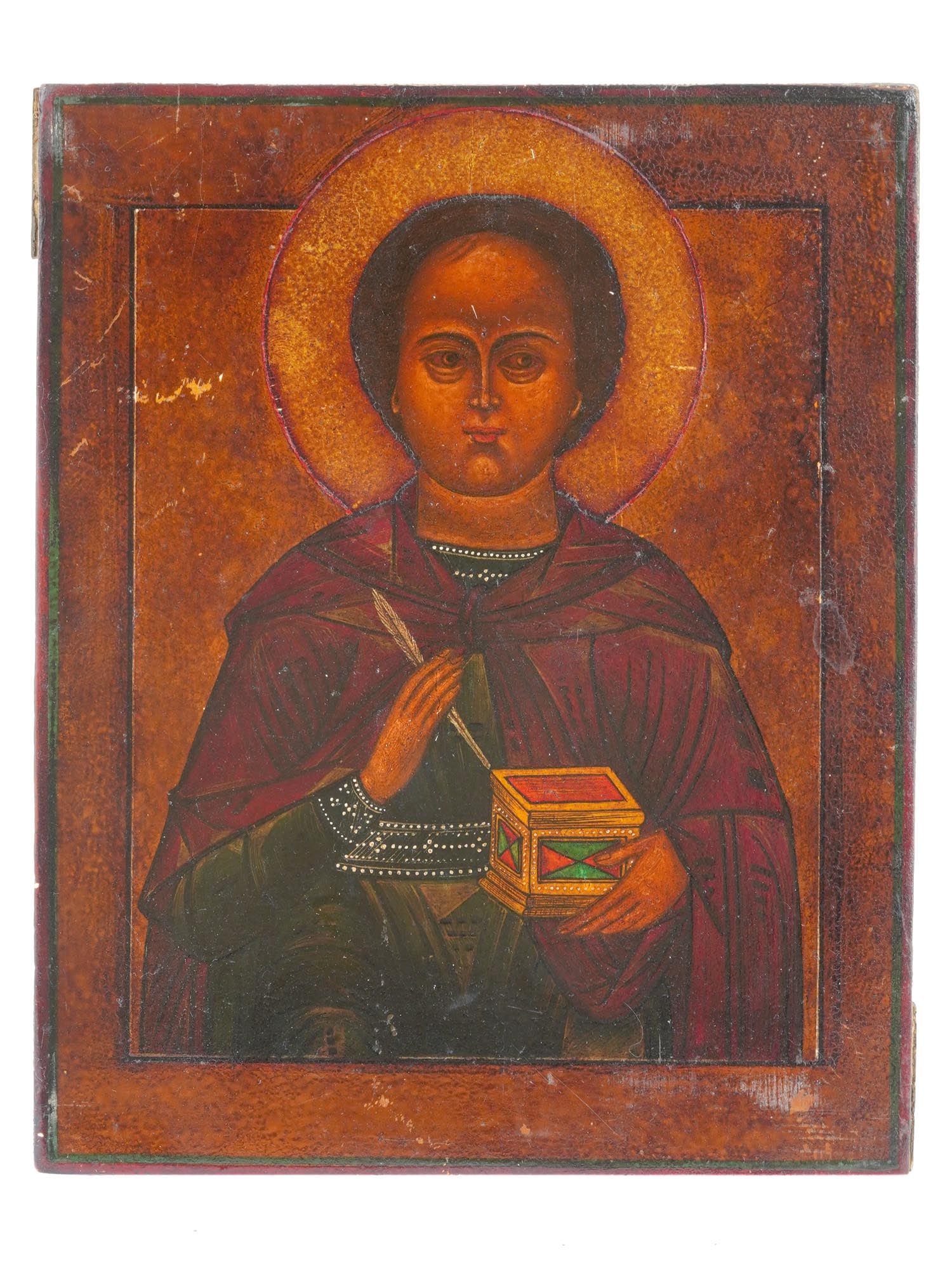ANTIQUE RUSSIAN ORTHODOX ICON OF ST PANTELEIMON (1 of 4)
