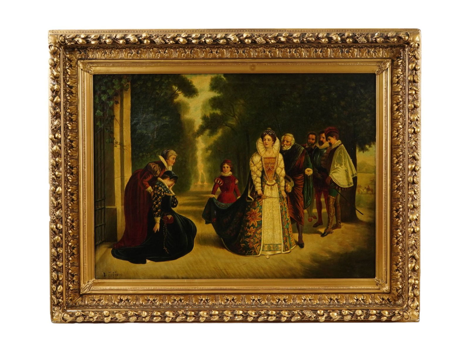 ANTIQUE OIL PAINTING LEFEVRE AFTER ERNESTO FONTANA (1 of 4)