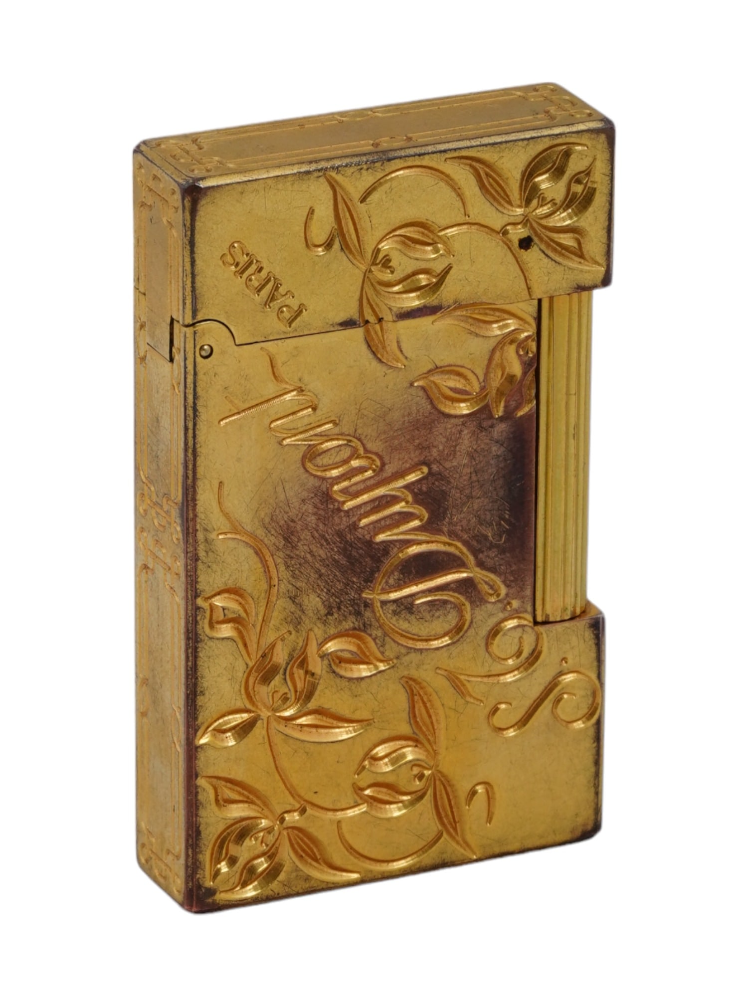 MID CENT FRENCH GOLD PLATED GAS LIGHTER ST DUPONT (1 of 7)