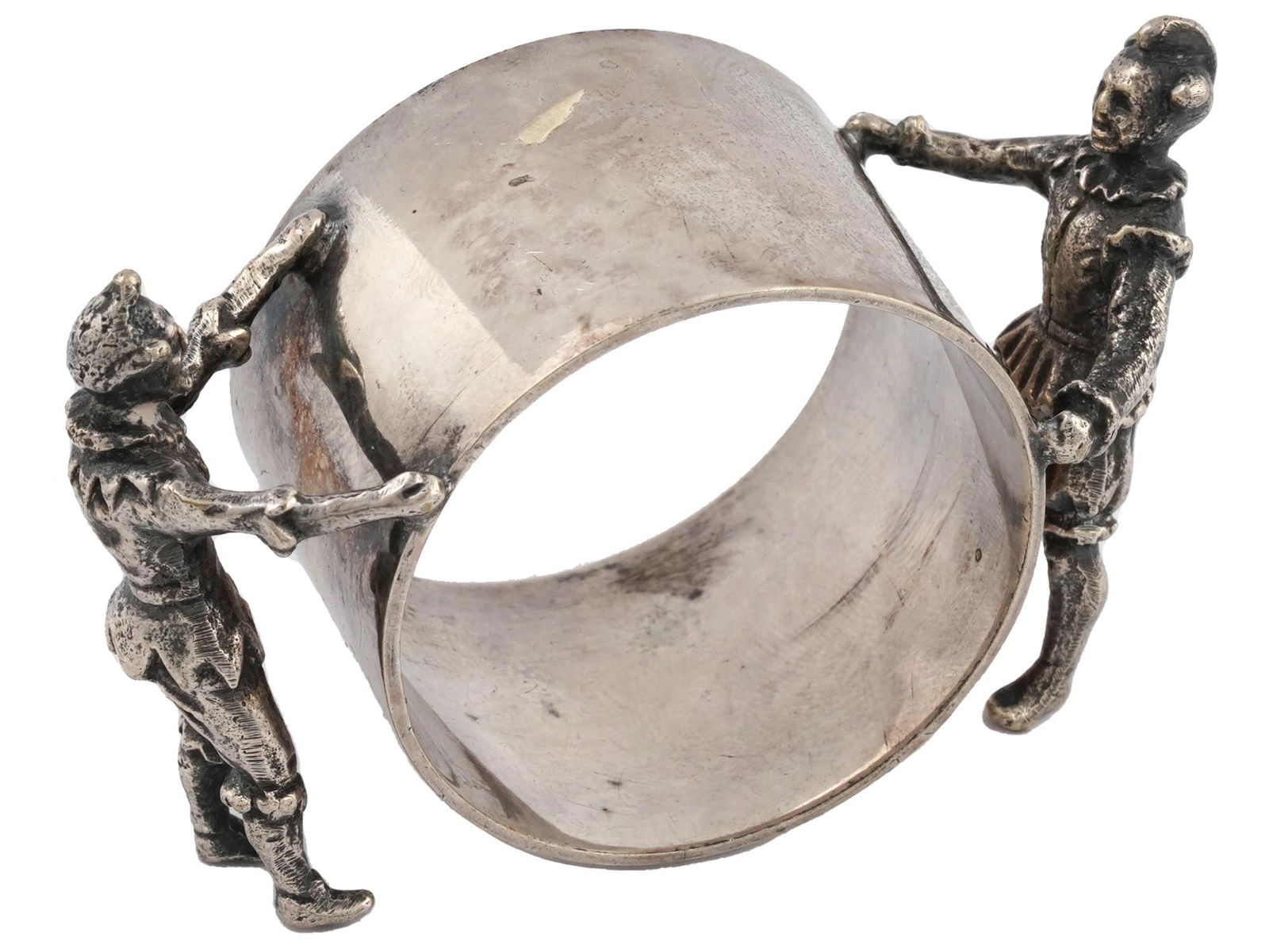 VINTAGE STERLING SILVER FIGURAL JESTER NAPKIN RING (1 of 7)