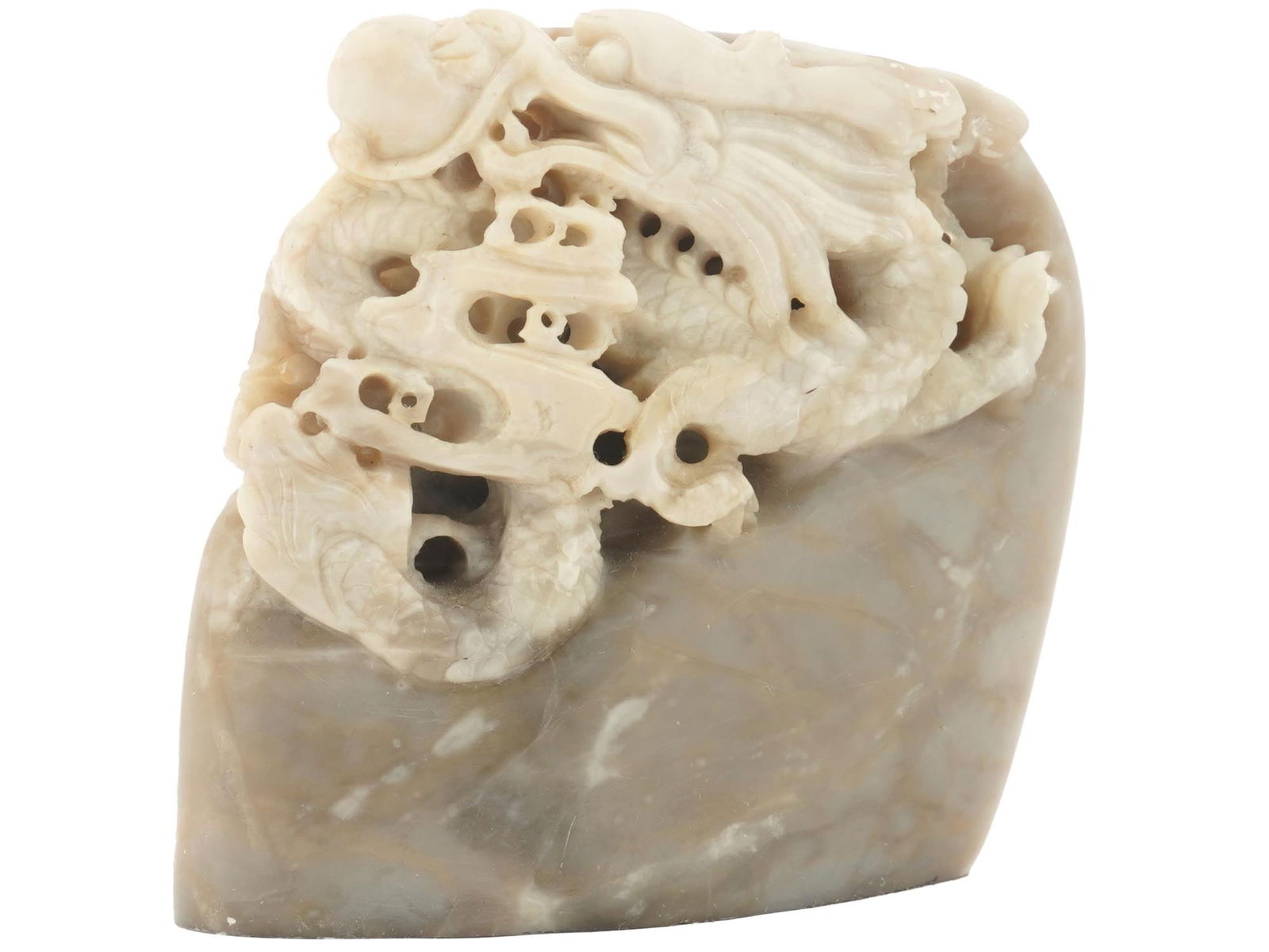 ASIAN DRAGON HAND CARVED AGATE BY LOUIS D BARBERI (1 of 3)