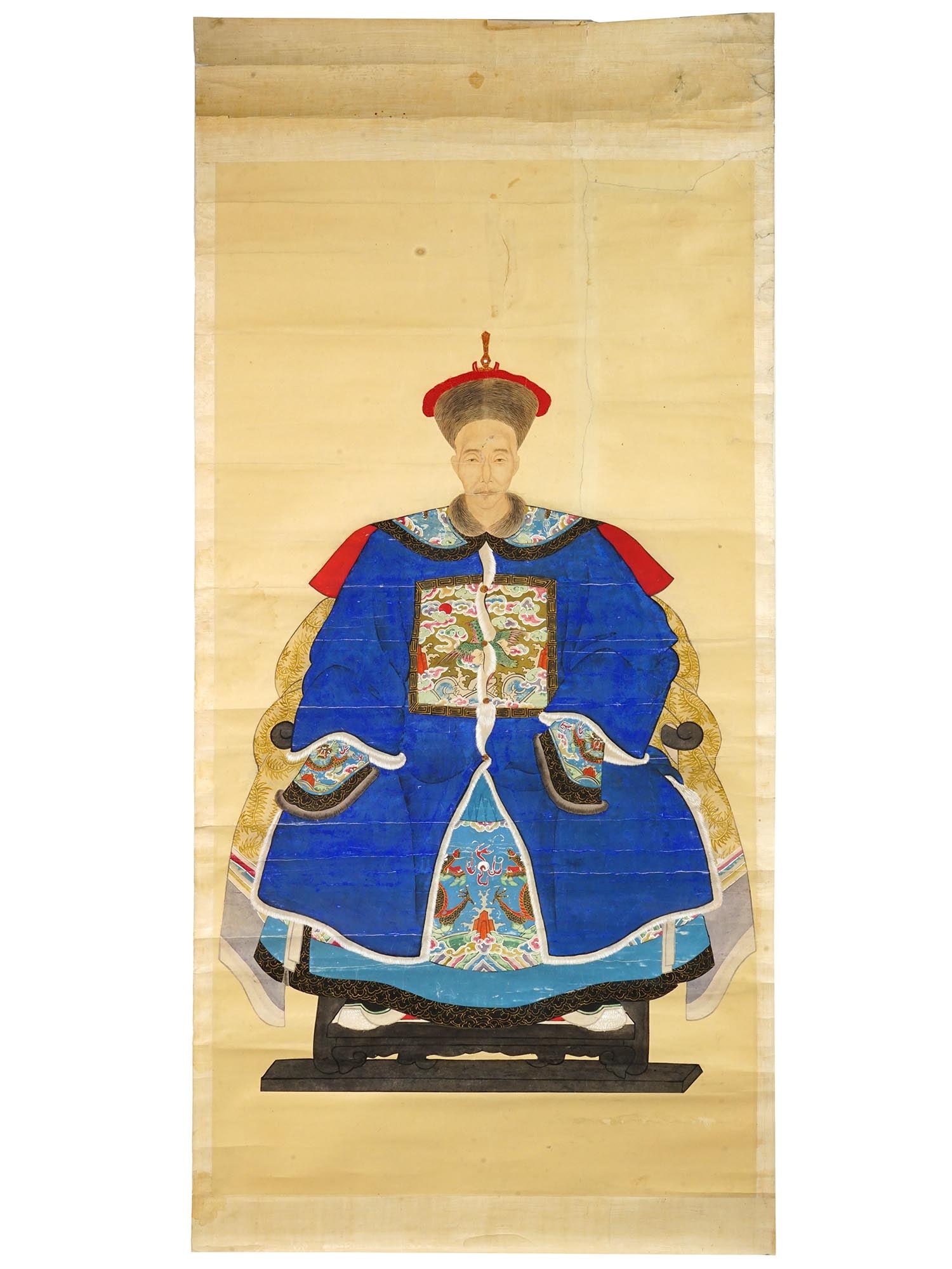 19TH C CHINESE ANCESTOR PORTRAIT WATERCOLOR PAINTING (1 of 8)