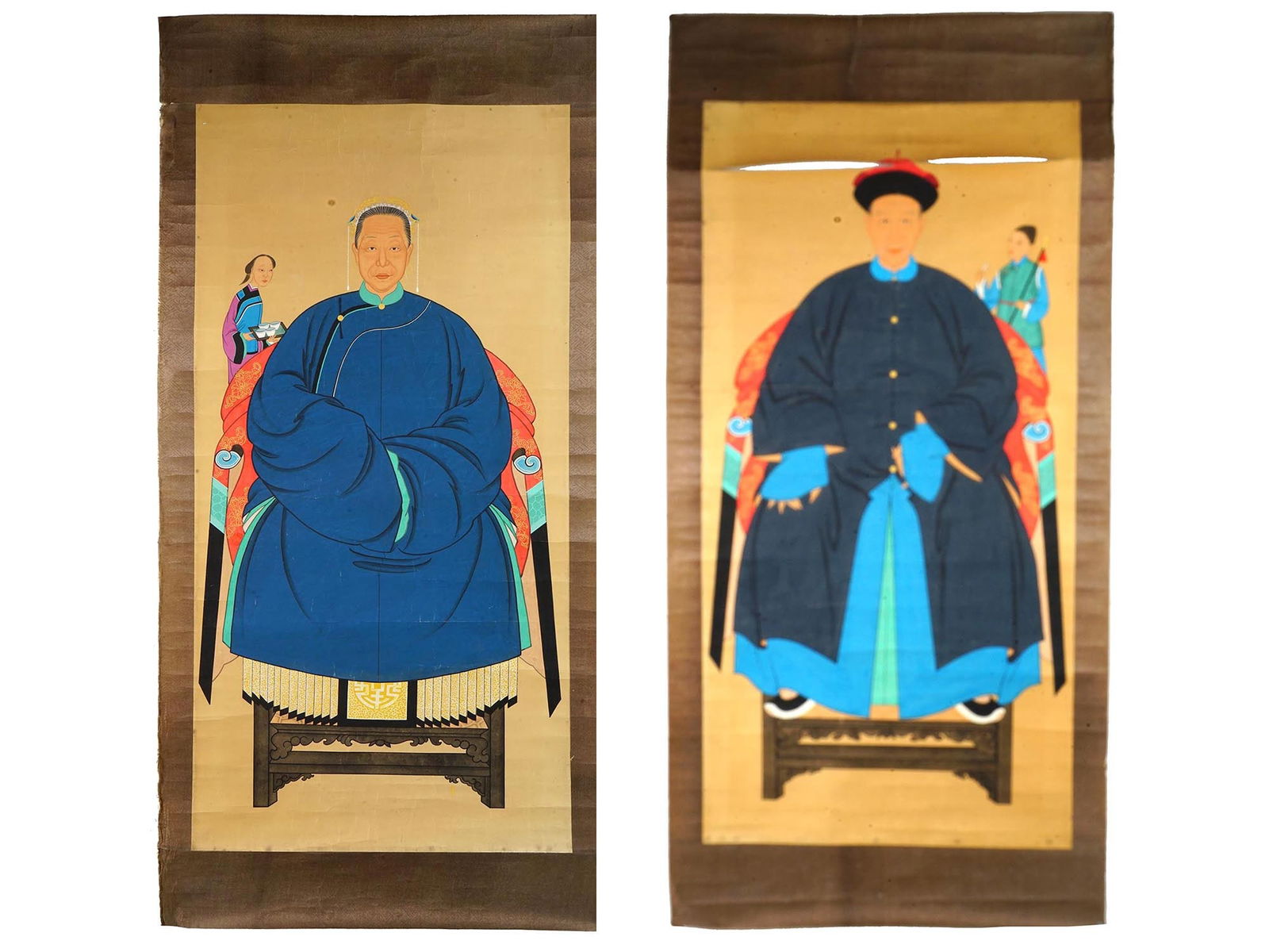 ANTIQUE CHINESE QING ANCESTRAL PORTRAIT PAINTINGS (1 of 10)