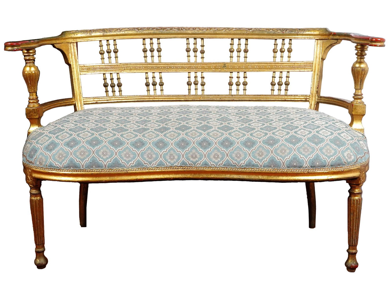 ANTIQUE FRENCH LOUIS XVI STYLE GILTWOOD SOFA (1 of 11)