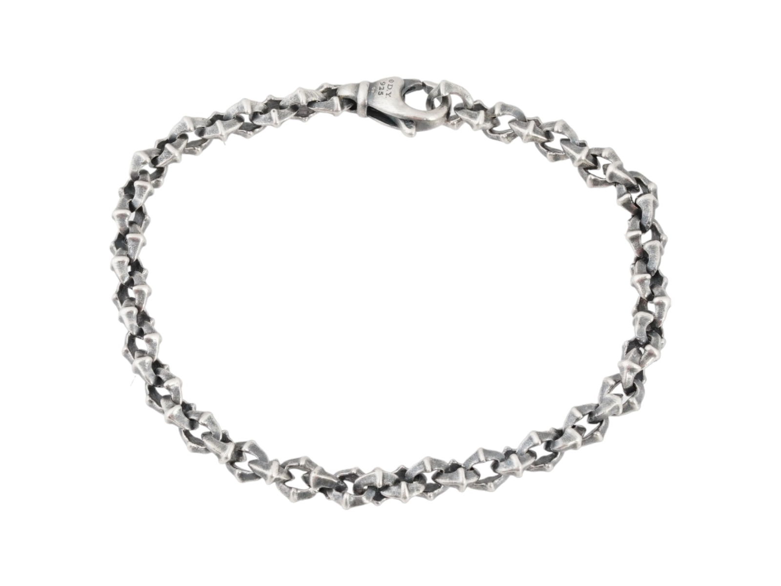 DAVID YURMAN STERLING SILVER TORQUED CHAIN BRACELET (1 of 5)