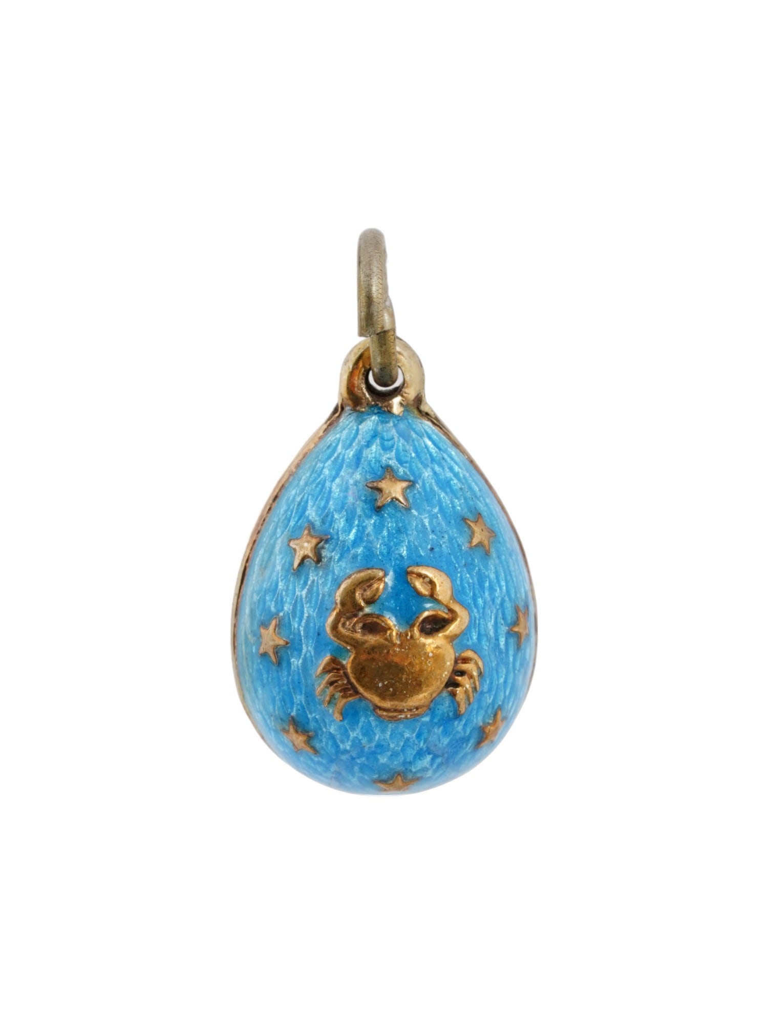 RUSSIAN 84 GILT SILVER EASTER EGG PENDANT WITH CANCER (1 of 5)