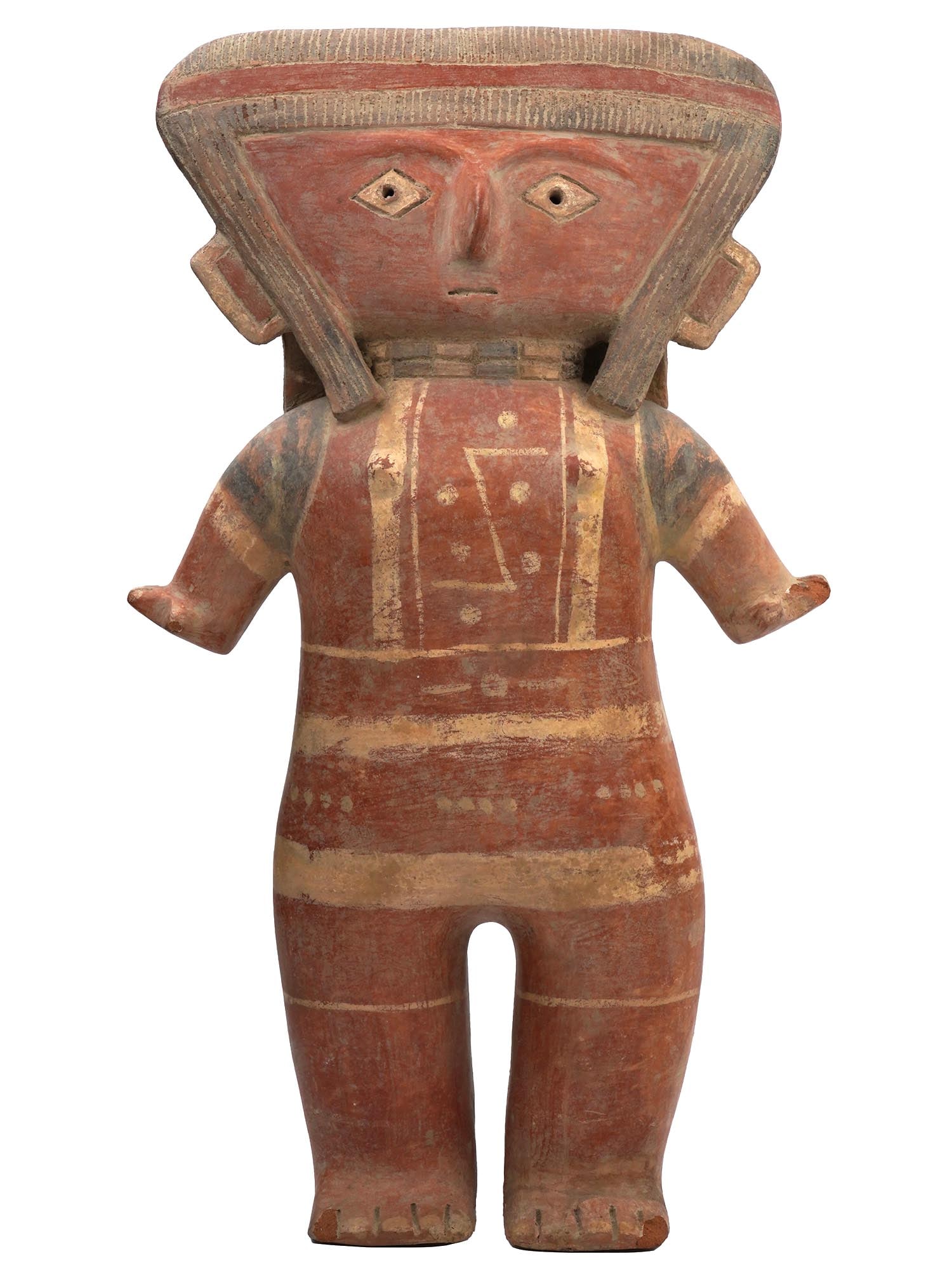 PRE COLUMBIAN CHANCAY CULTURE PAINTED CERAMIC FIGURE (1 of 11)