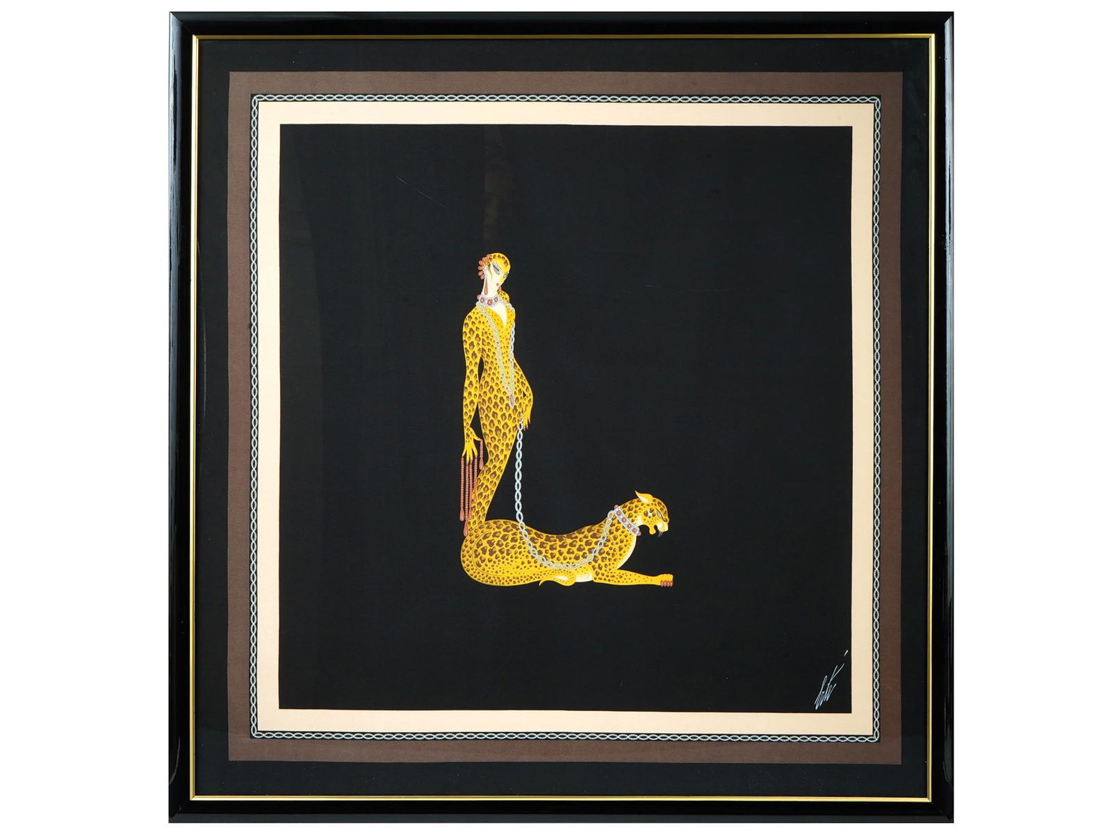 ART DECO FRENCH NILE SILK SCARF ART BY ERTE SIGNED (1 of 6)