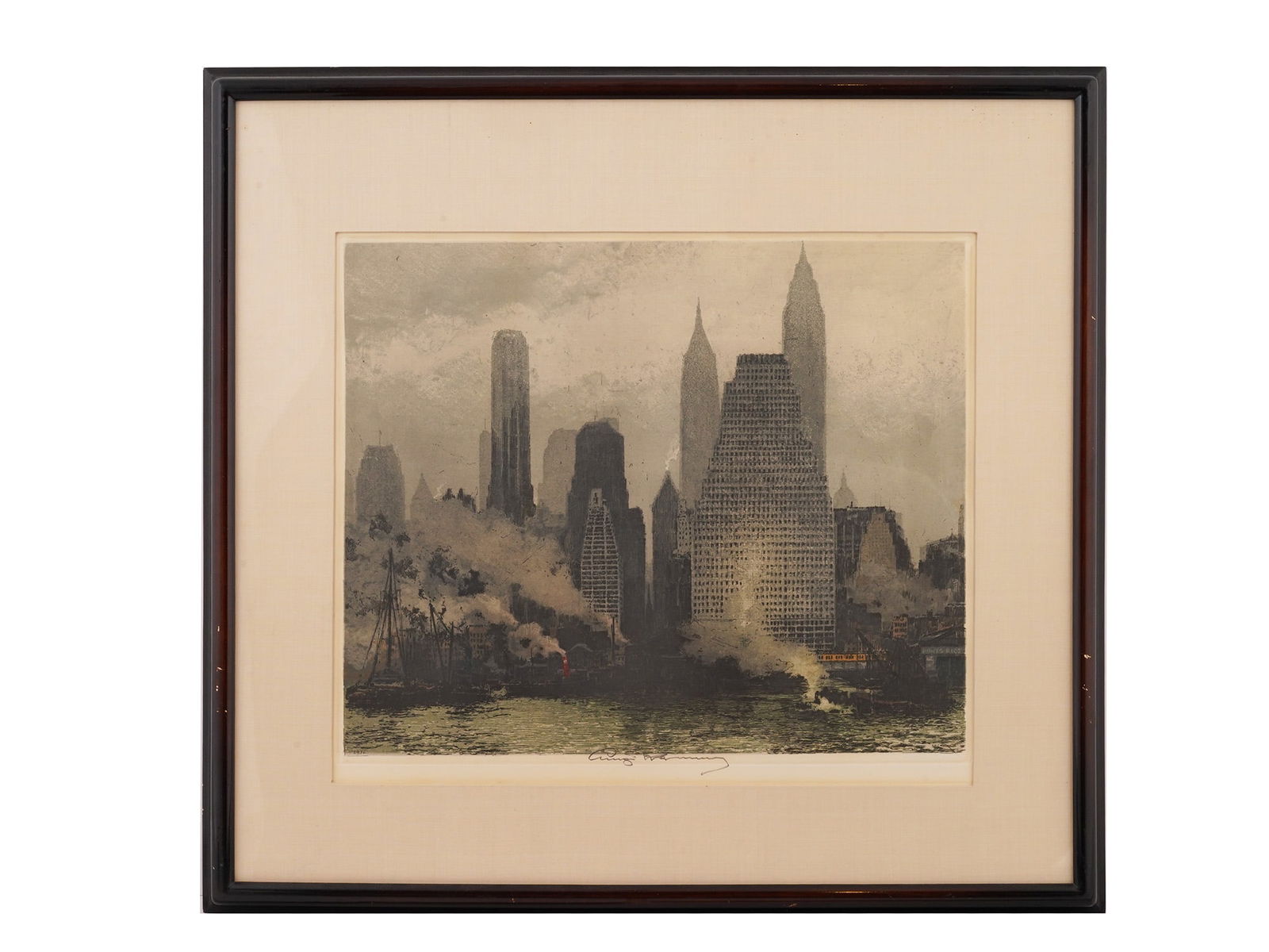 SIGNED AQUATINT ETCHING NEW YORK BY LUIGI KASIMIR (1 of 7)